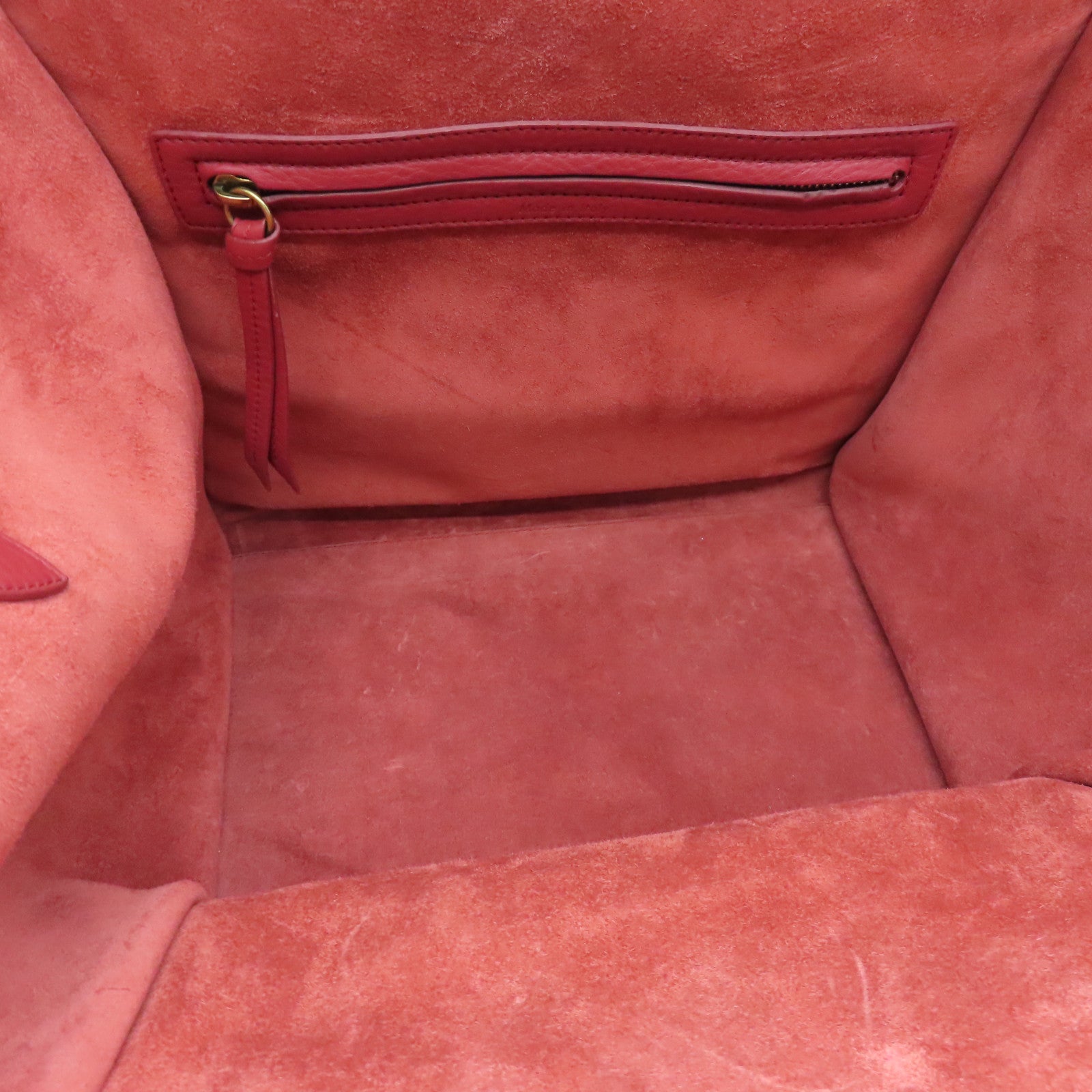 CELINE 【激減優惠】牛皮皮革Handbag金扣手挽袋紅色