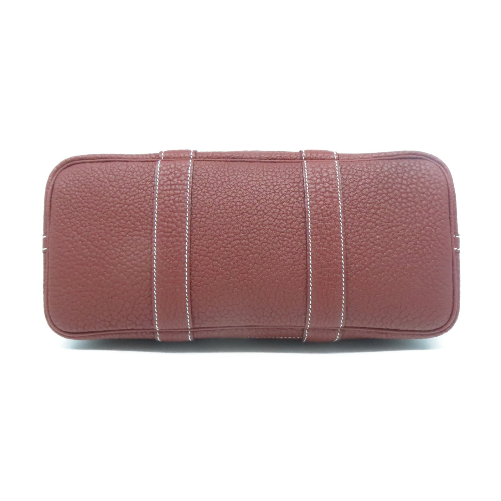 HERMES Negonda皮革GardenParty TPM銀扣手挽袋正紅色