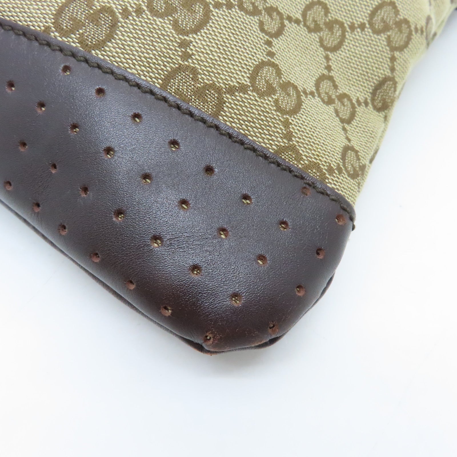 GUCCI 【激減優惠】帆布Cross Carry Bag銀扣肩背袋棕色