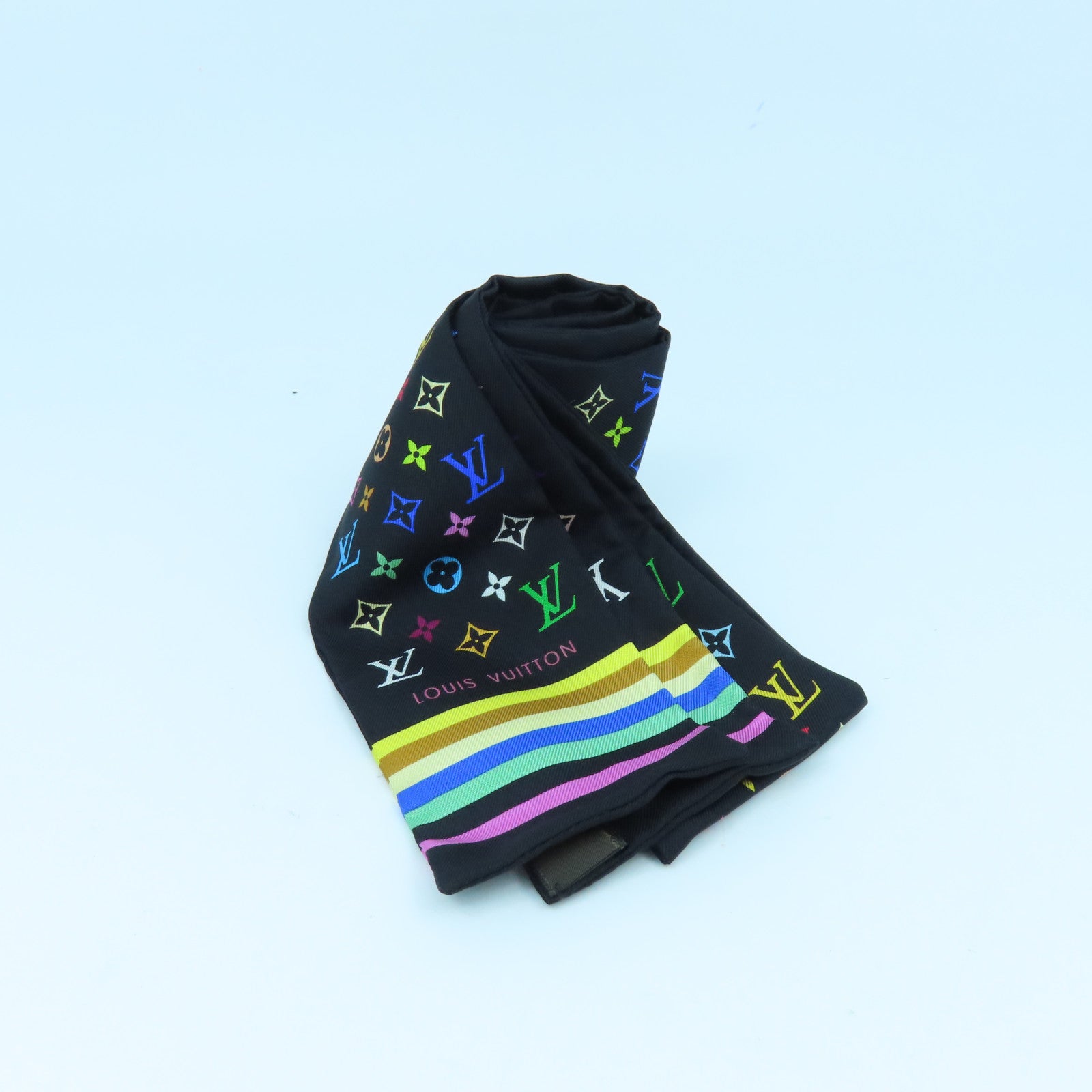 LOUIS VUITTON 絲質Scarf絲巾黑色/彩色