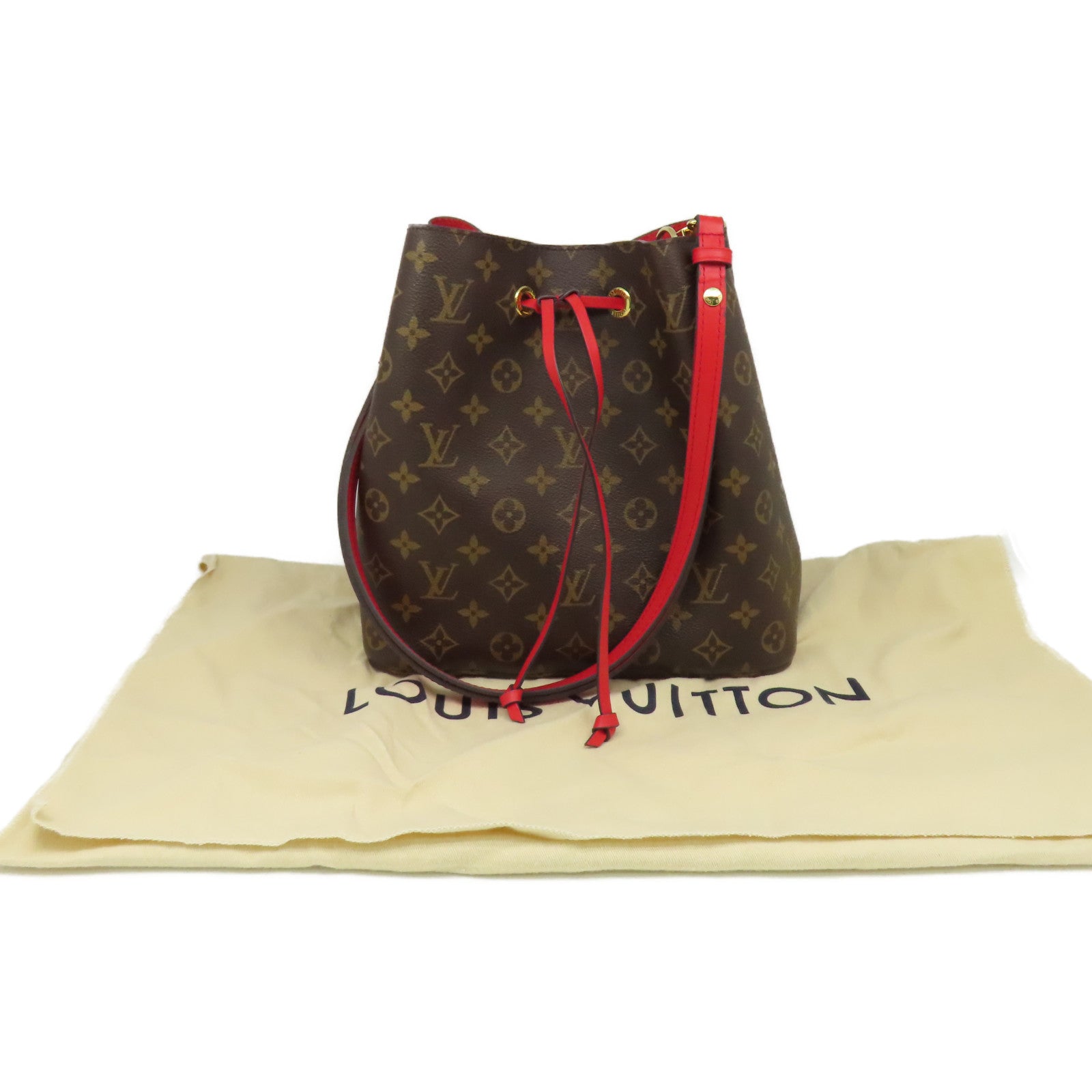 LOUIS VUITTON Monogram NeoNoe Shoulder Bag肩背袋啡色/紅色