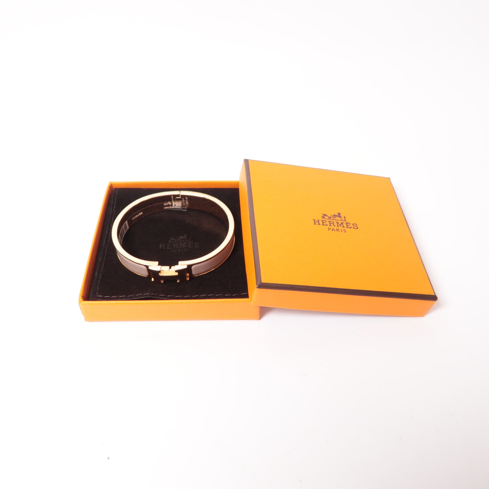 HERMES 金屬Clic-Clac H Bracelet手鐲金色/米色