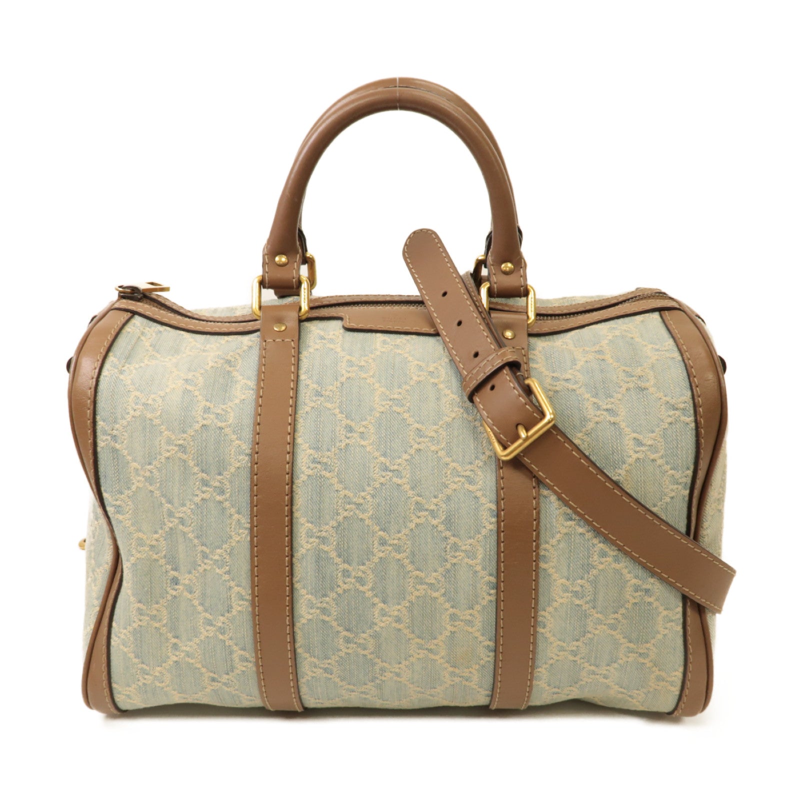 GUCCI 牛仔布2way Shoulder Bag金扣手挽肩背兩用袋淺藍色