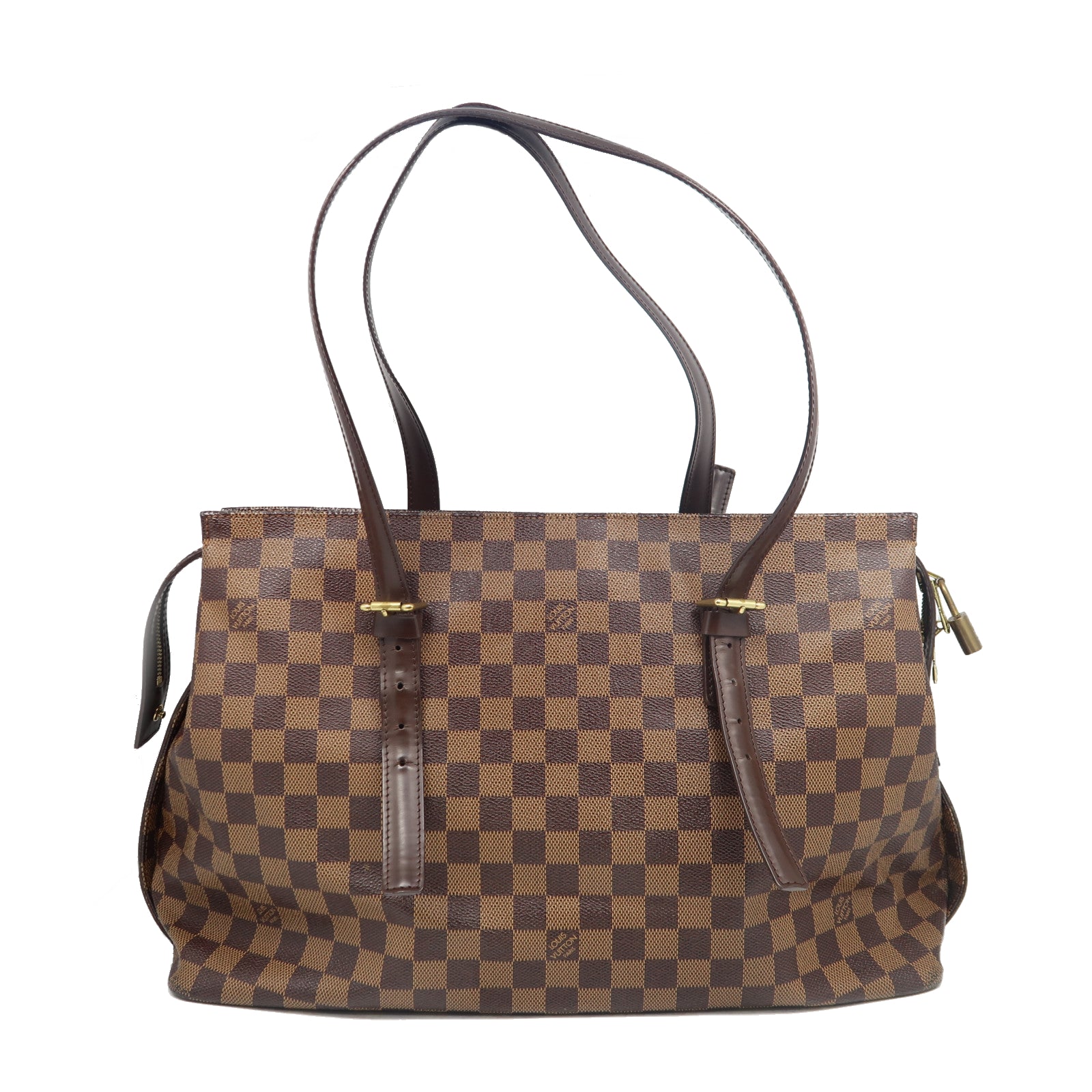LOUIS VUITTON Damier Ebene Chelsea金扣肩背袋啡色