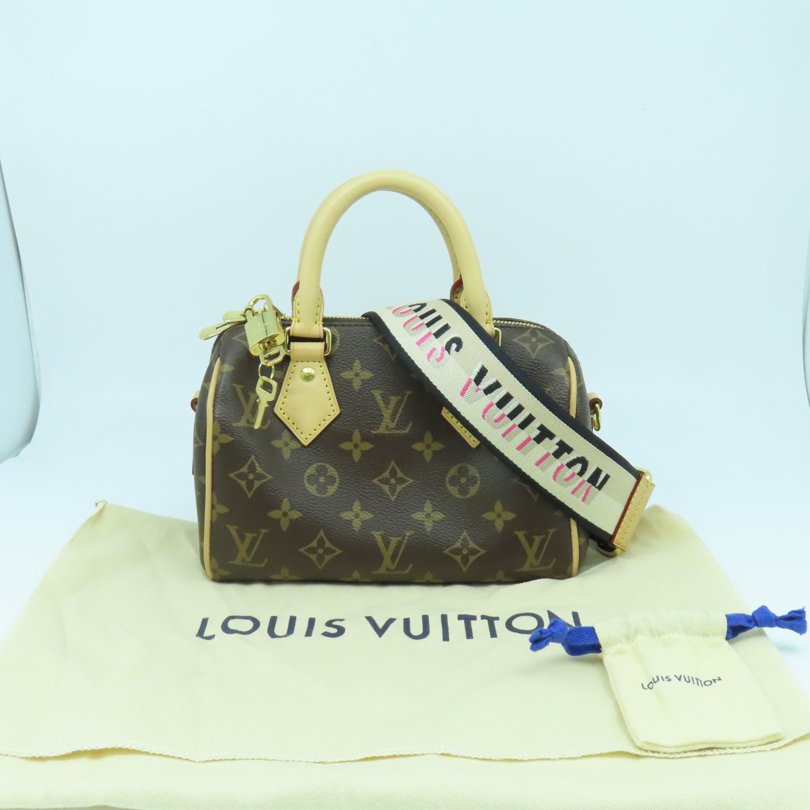 LOUIS VUITTON Monogram Speedy Bandouliere 20金扣手挽肩背兩用袋啡色