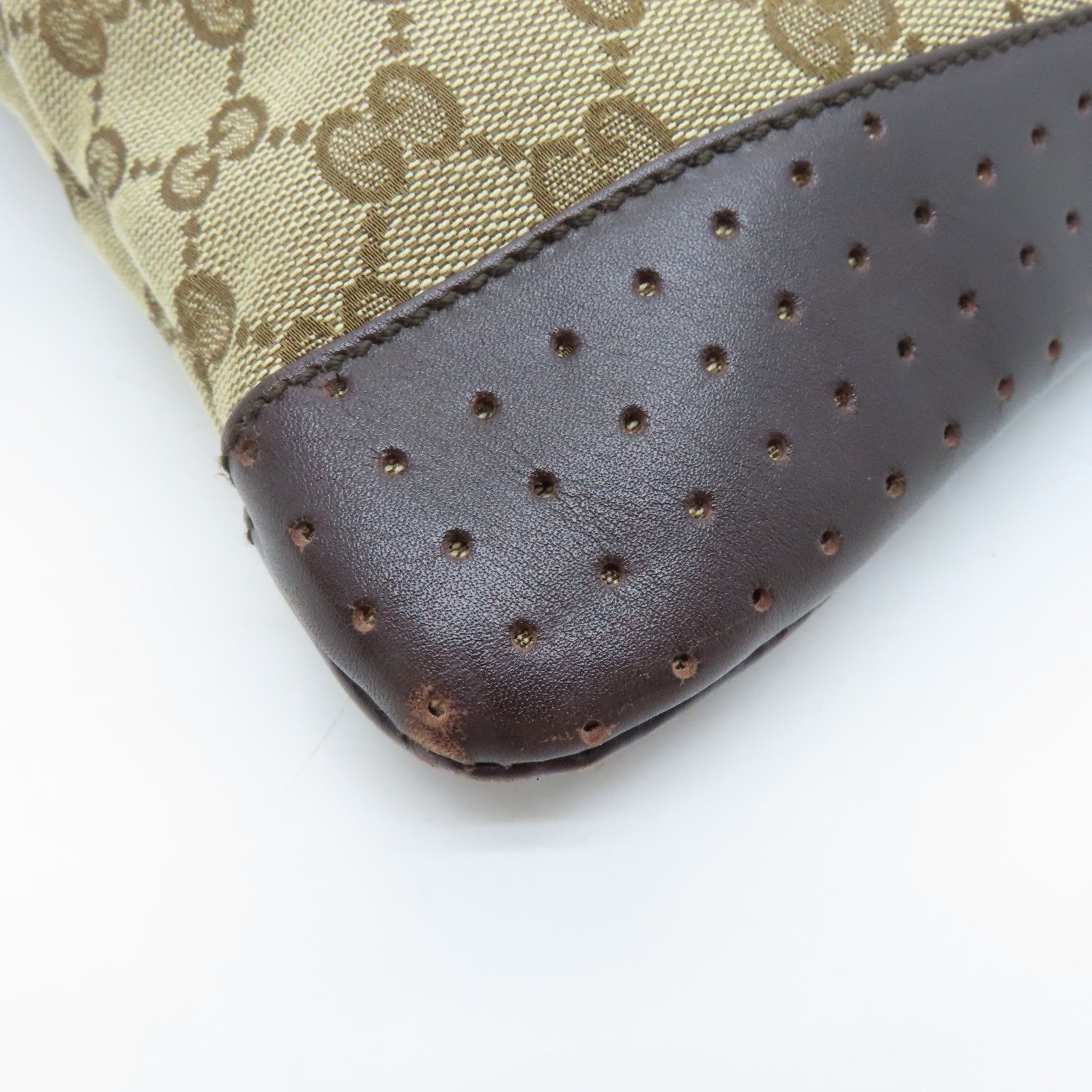 GUCCI 【激減優惠】帆布Cross Carry Bag銀扣肩背袋棕色