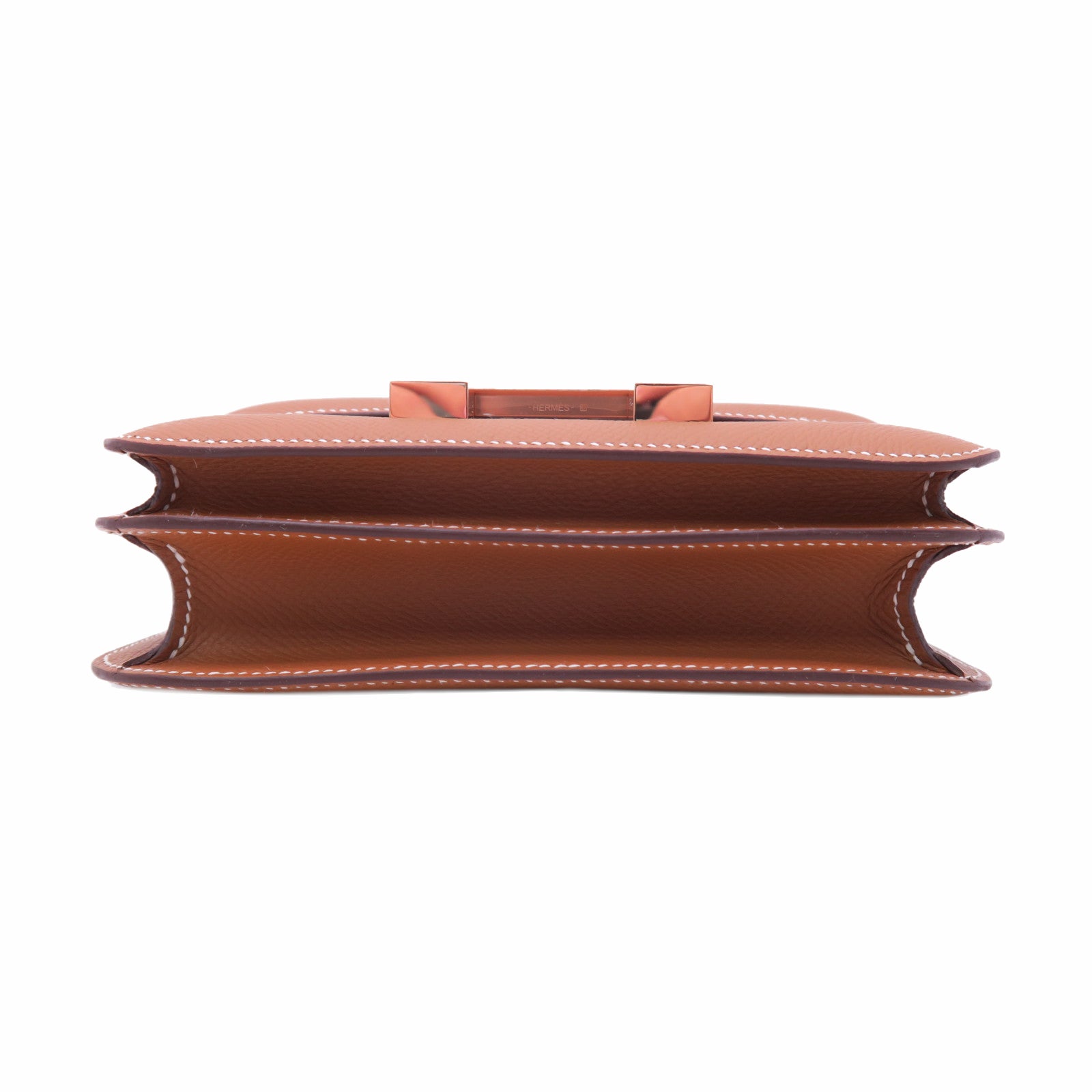HERMES Epsom皮革Constance Mini金扣肩背袋經典駝色