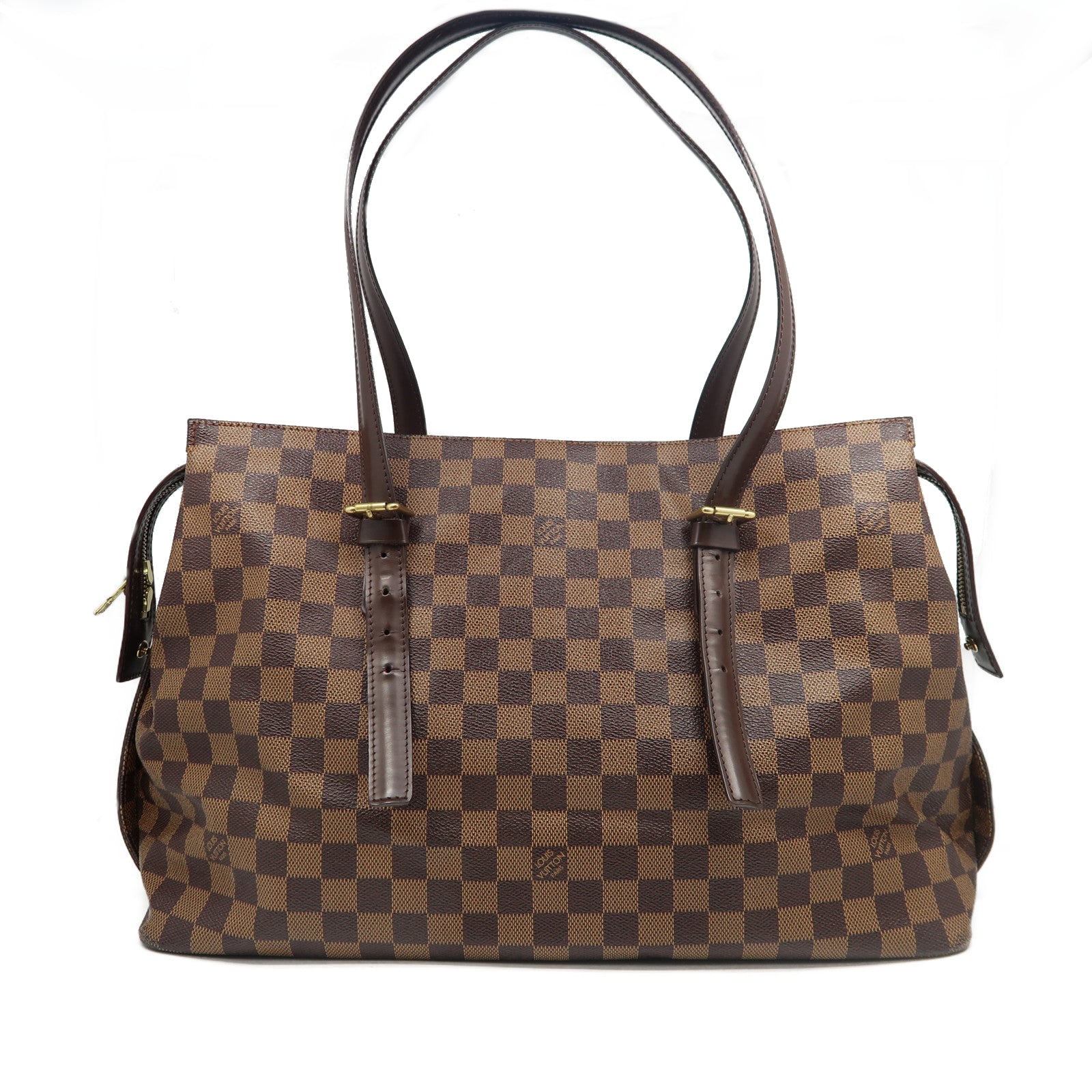 LOUIS VUITTON Damier Ebene Chelsea金扣肩背袋啡色
