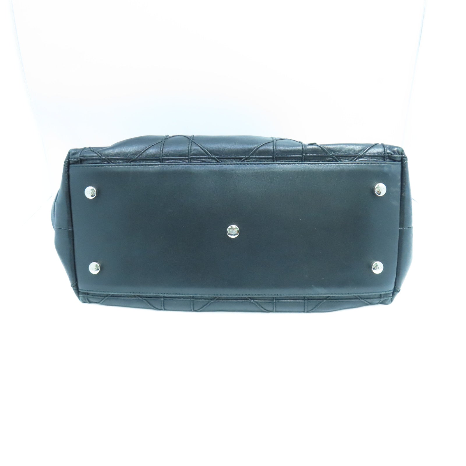 Dior 羊皮皮革2 Way Shoulder銀扣手挽肩背兩用袋黑色