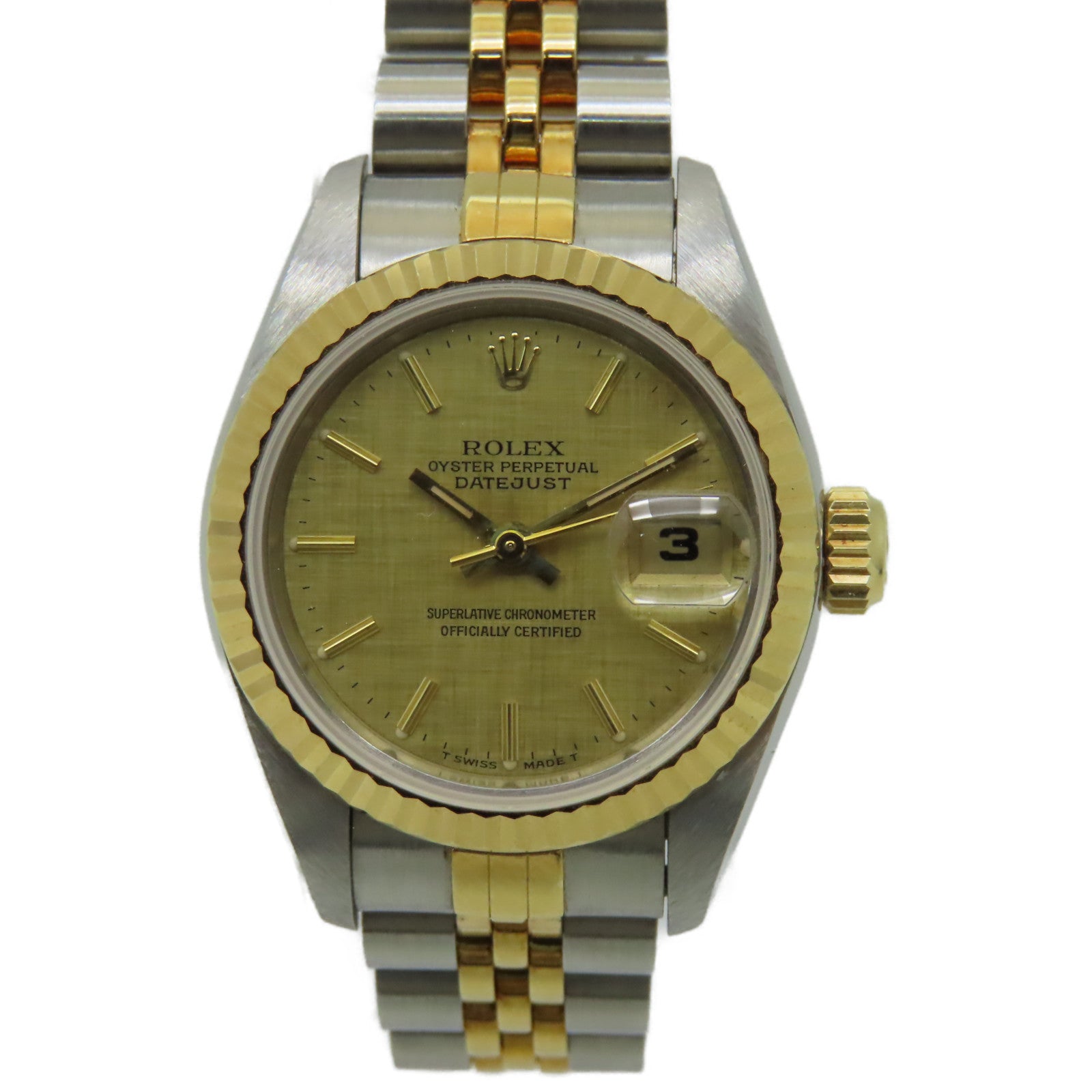 ROLEX Datejust 18K黄金/不鏽鋼手錶自動機芯金色