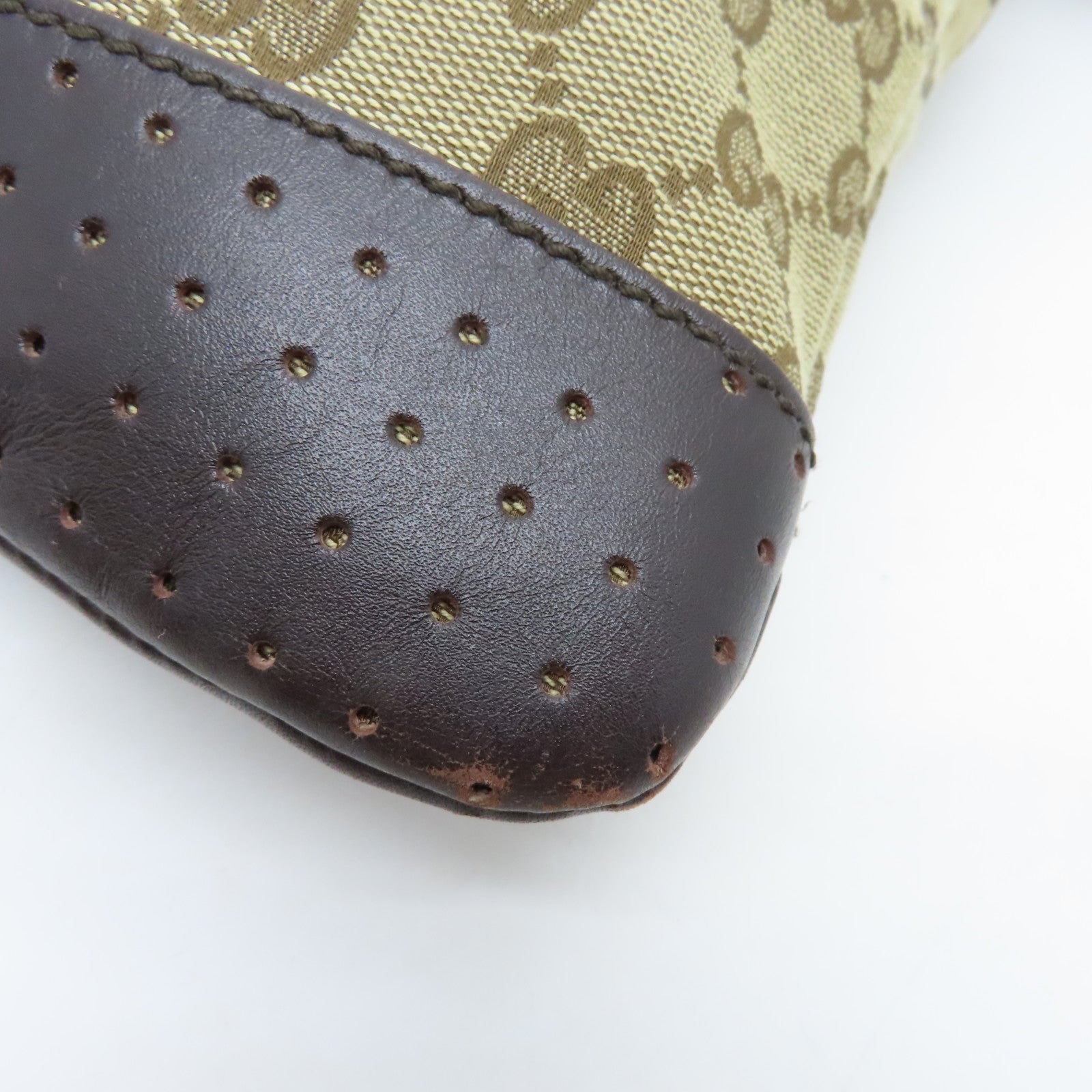 GUCCI 【激減優惠】帆布Cross Carry Bag銀扣肩背袋棕色