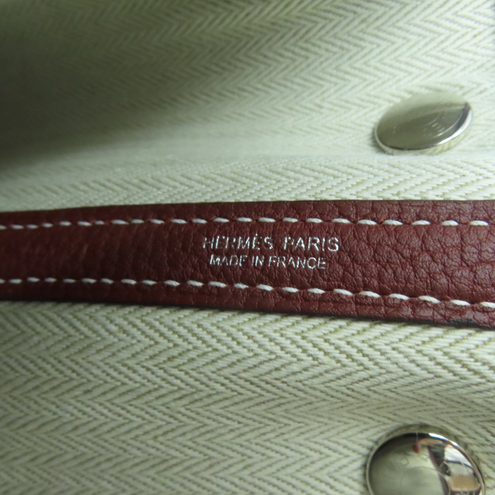 HERMES Negonda皮革GardenParty TPM銀扣手挽袋正紅色