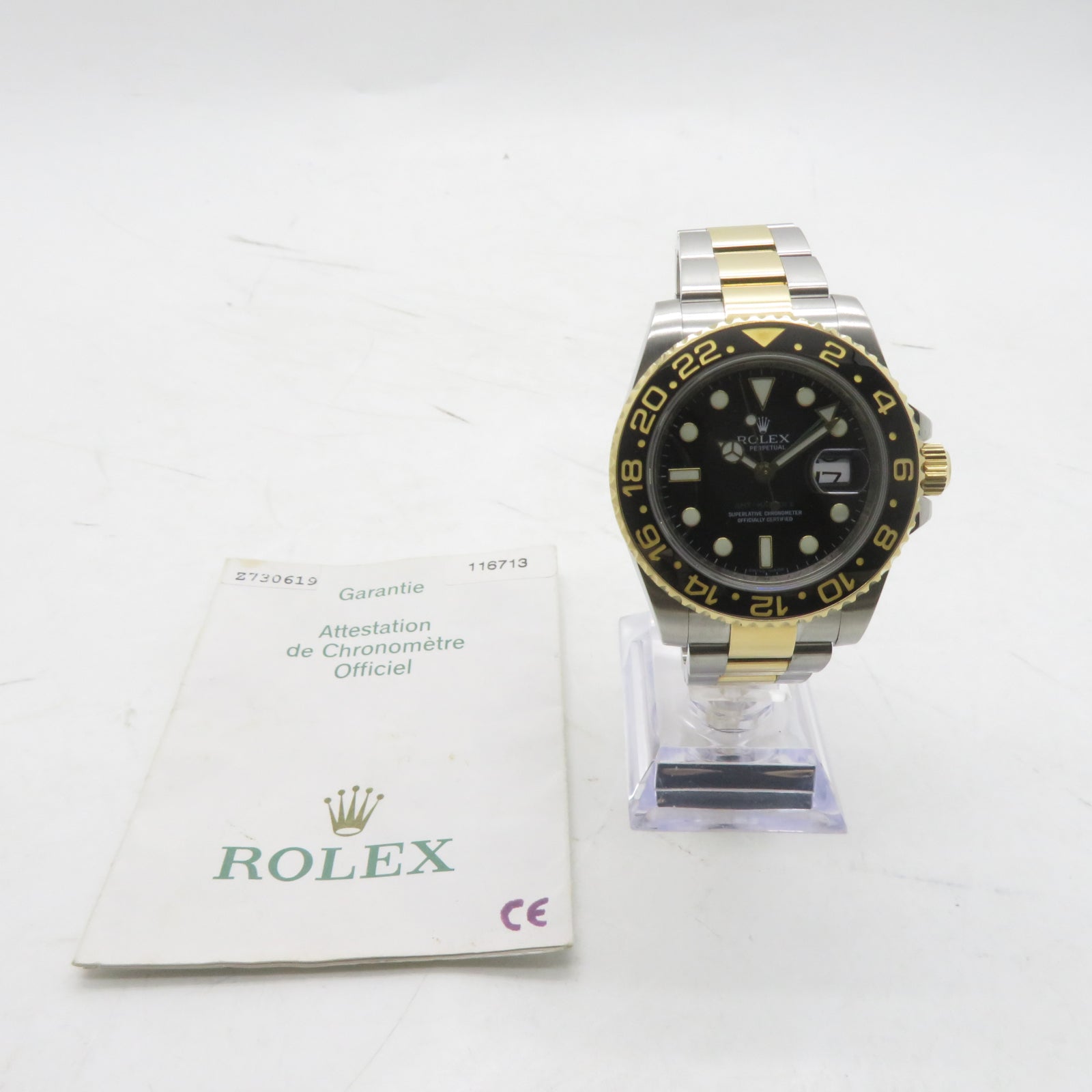 ROLEX GMT Master不鏽鋼/18K黃金自動機芯手錶黑色