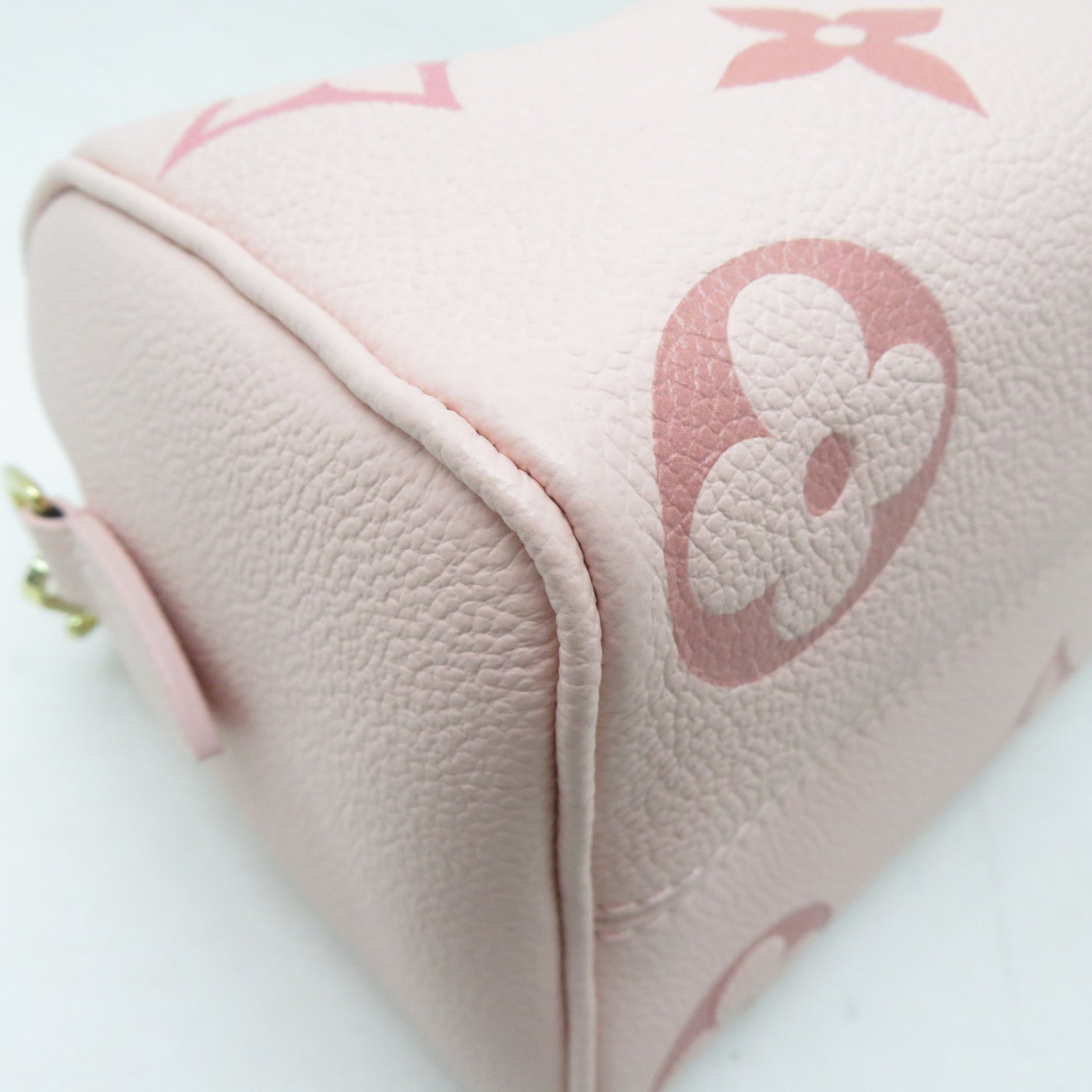 LOUIS VUITTON Monogram Empreinte Speedy Bandouliere 20金扣手挽肩背兩用袋粉紅色
