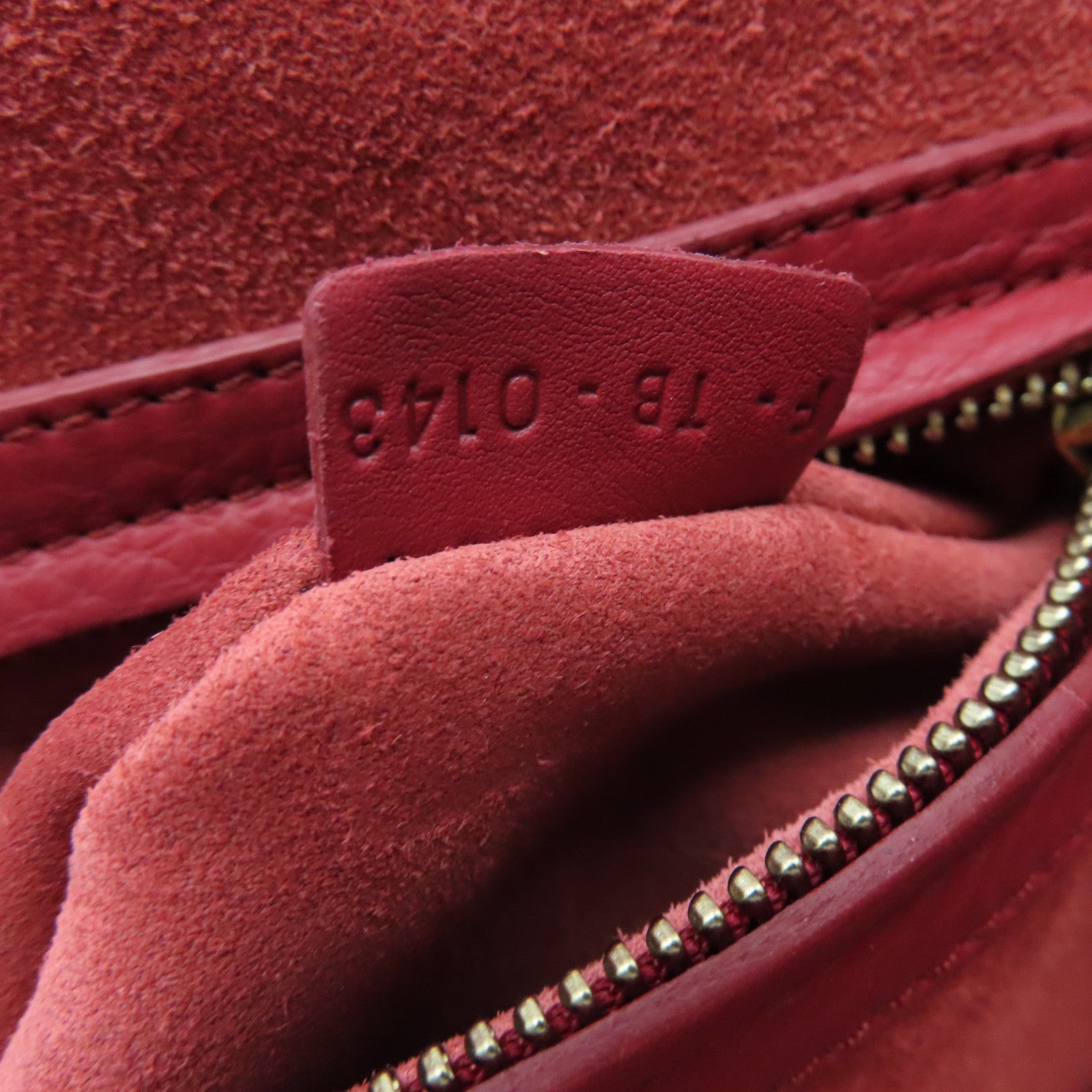 CELINE 【激減優惠】牛皮皮革Handbag金扣手挽袋紅色