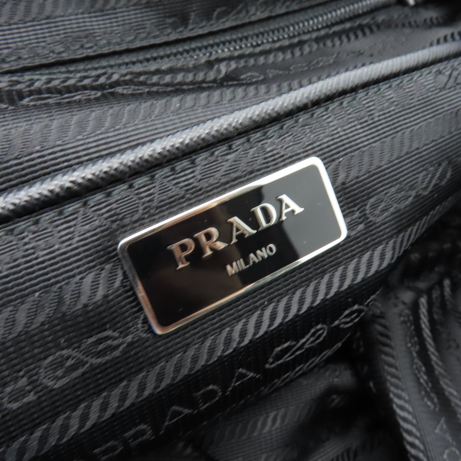 PRADA Nylon 2Way Tote Bag Silver Buckle Hand Shoulder Dual-use Bag Red Checkered