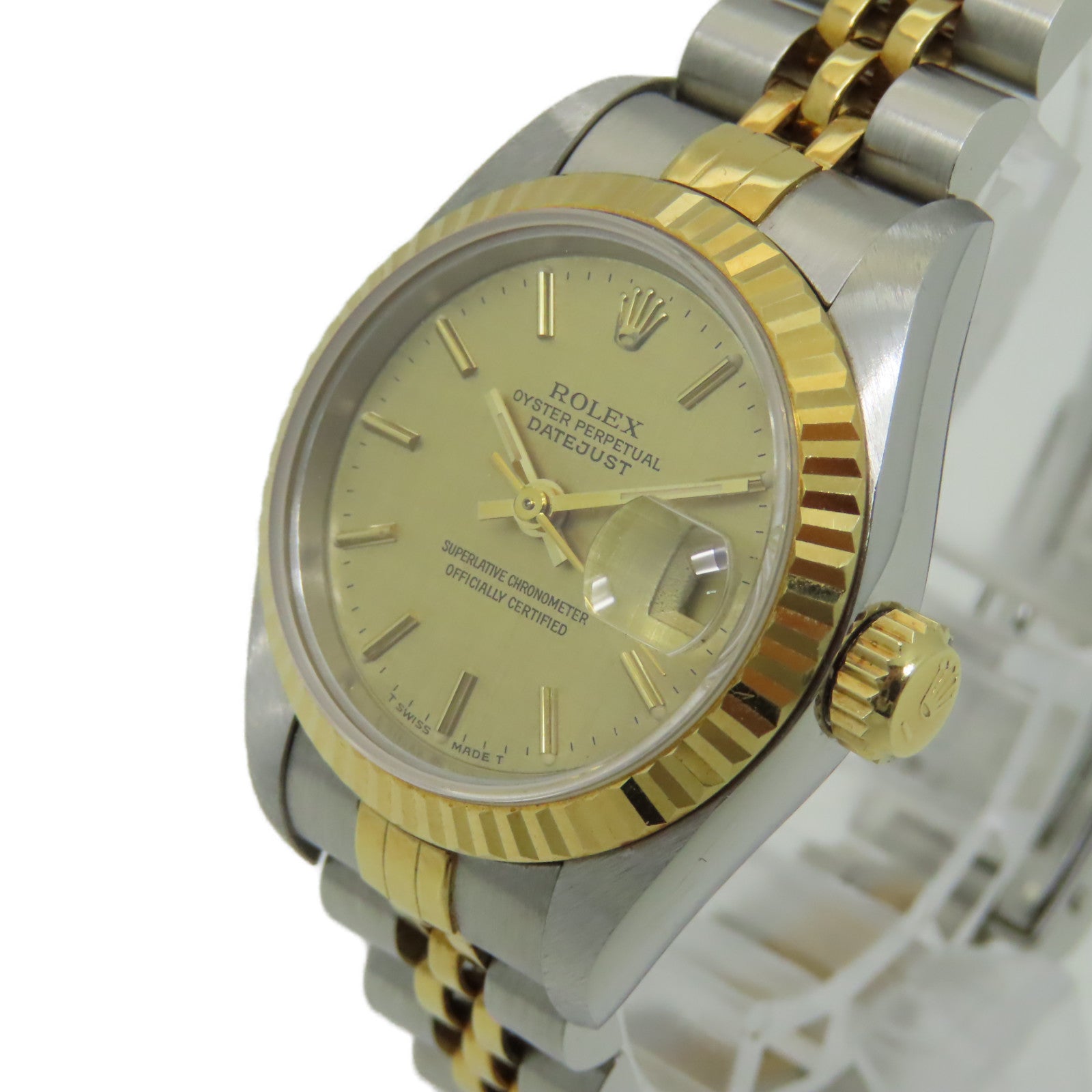 ROLEX Datejust 18K黄金/不鏽鋼手錶自動機芯金色