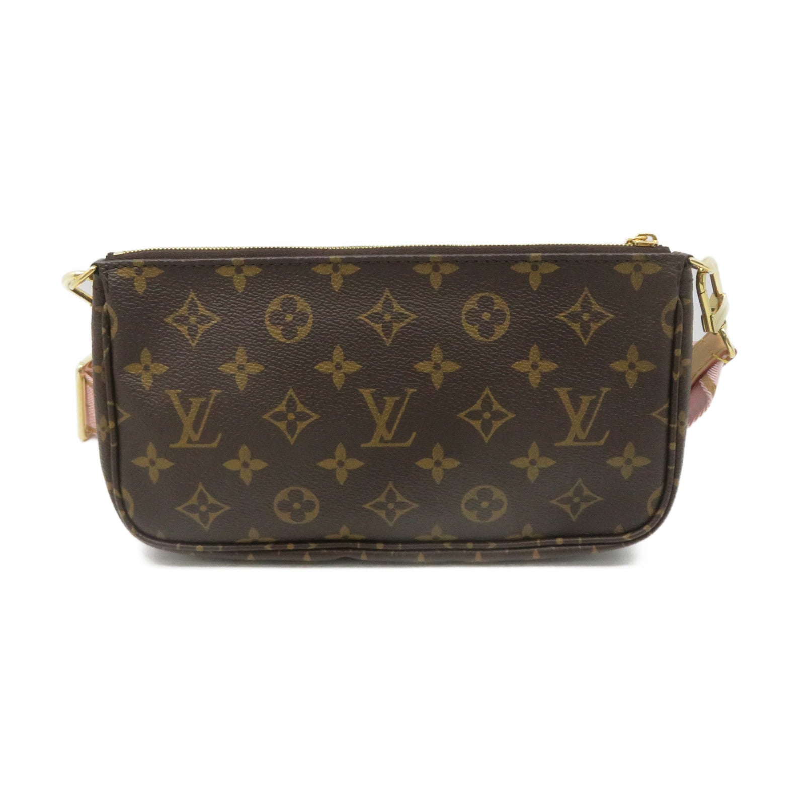 LOUIS VUITTON Monogram Multi Pochette Accessoires Shoulder Bag肩背袋啡色/粉红色