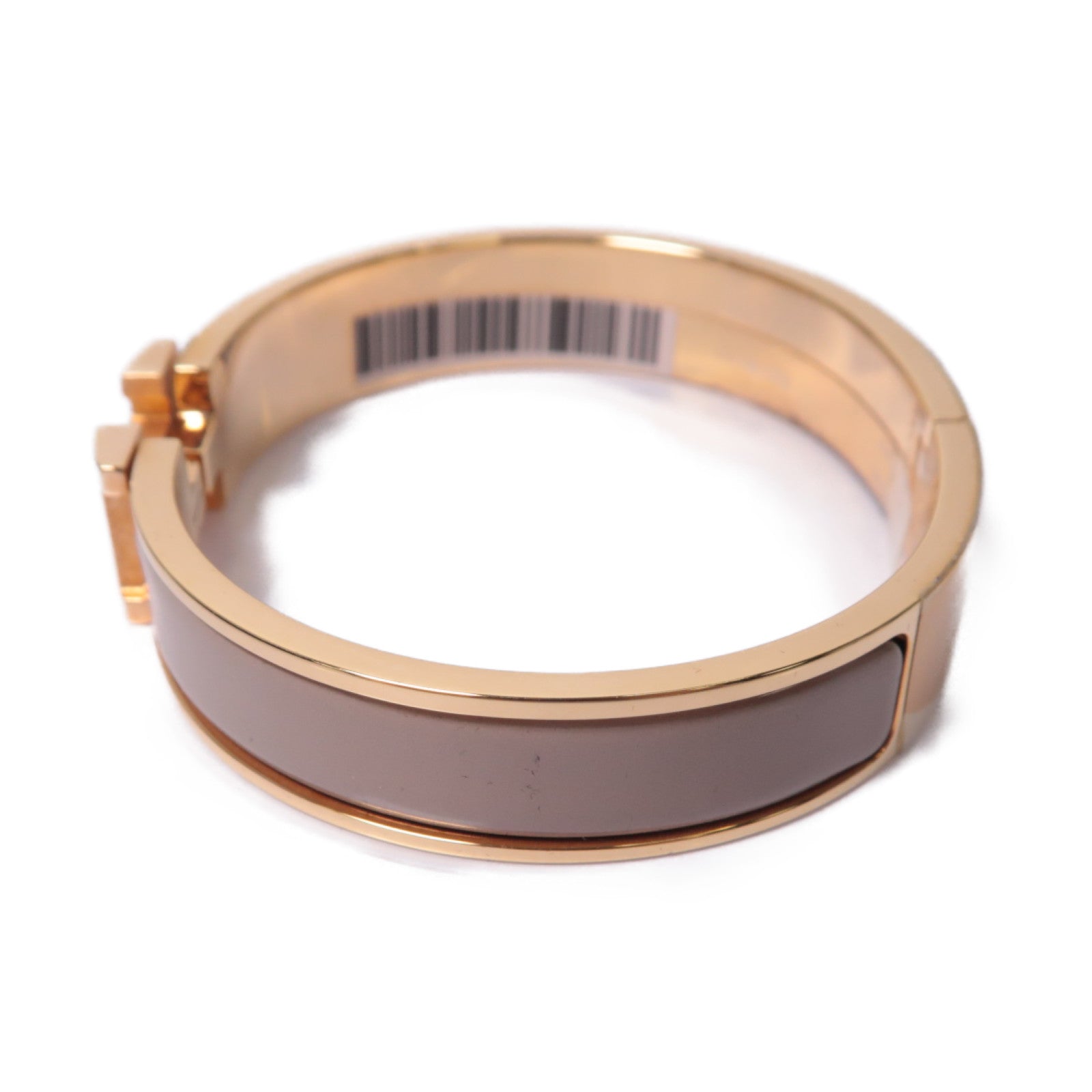 HERMES 金屬Clic-Clac H Bracelet手鐲金色/米色