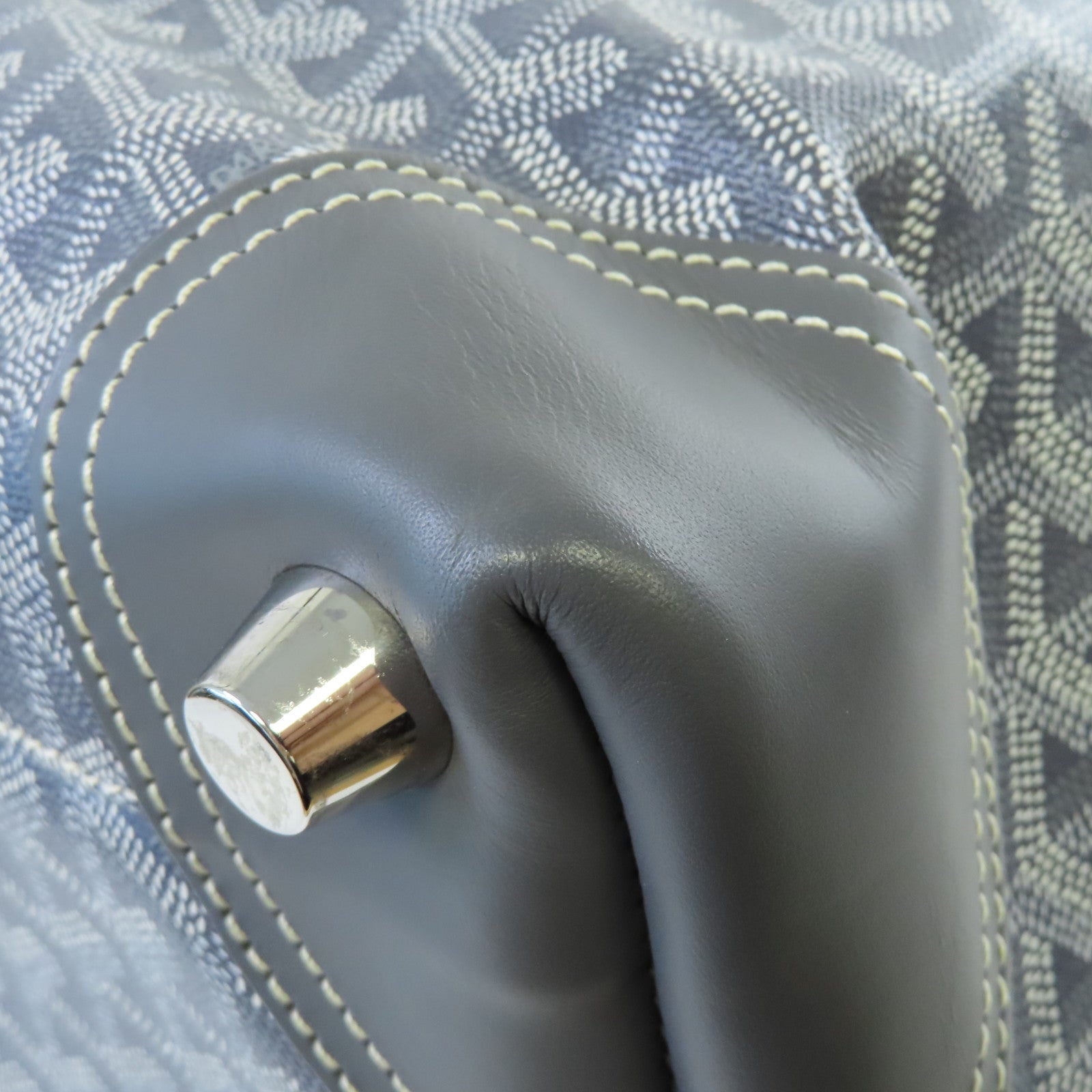 GOYARD 塗層帆布Bowling 45 Boston Bag銀扣波士頓包灰色/黃色