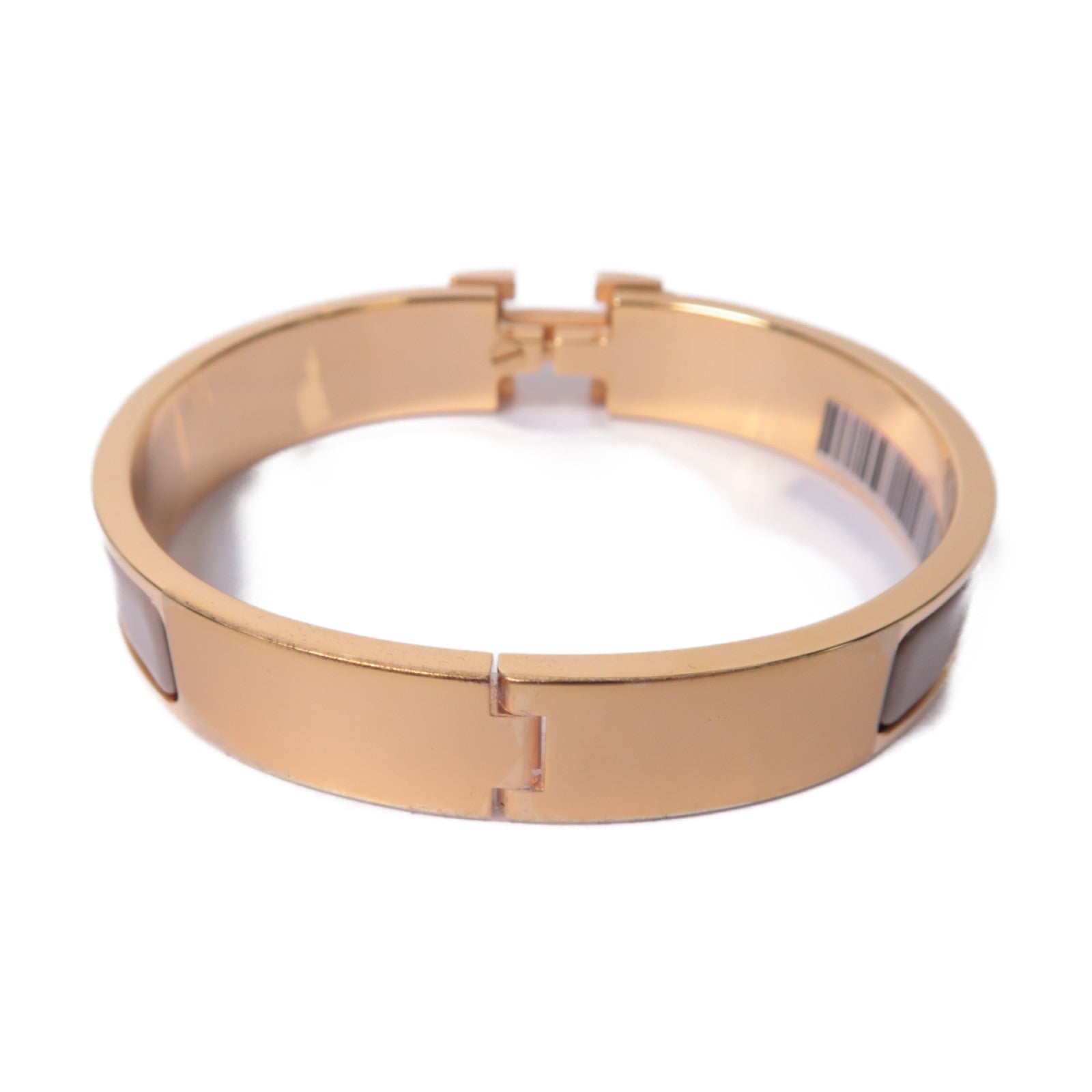 HERMES 金屬Clic-Clac H Bracelet手鐲金色/米色
