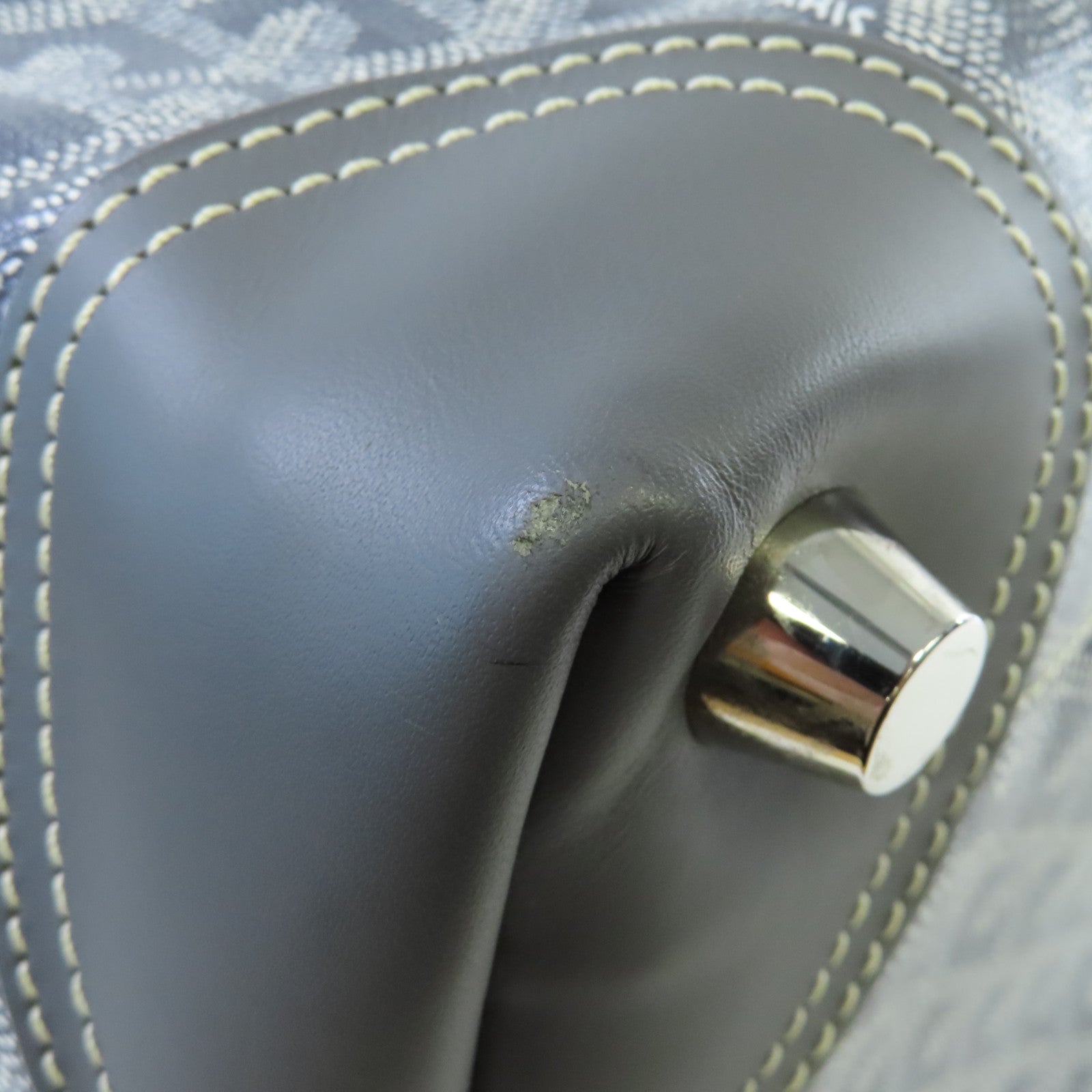 GOYARD 塗層帆布Bowling 45 Boston Bag銀扣波士頓包灰色/黃色