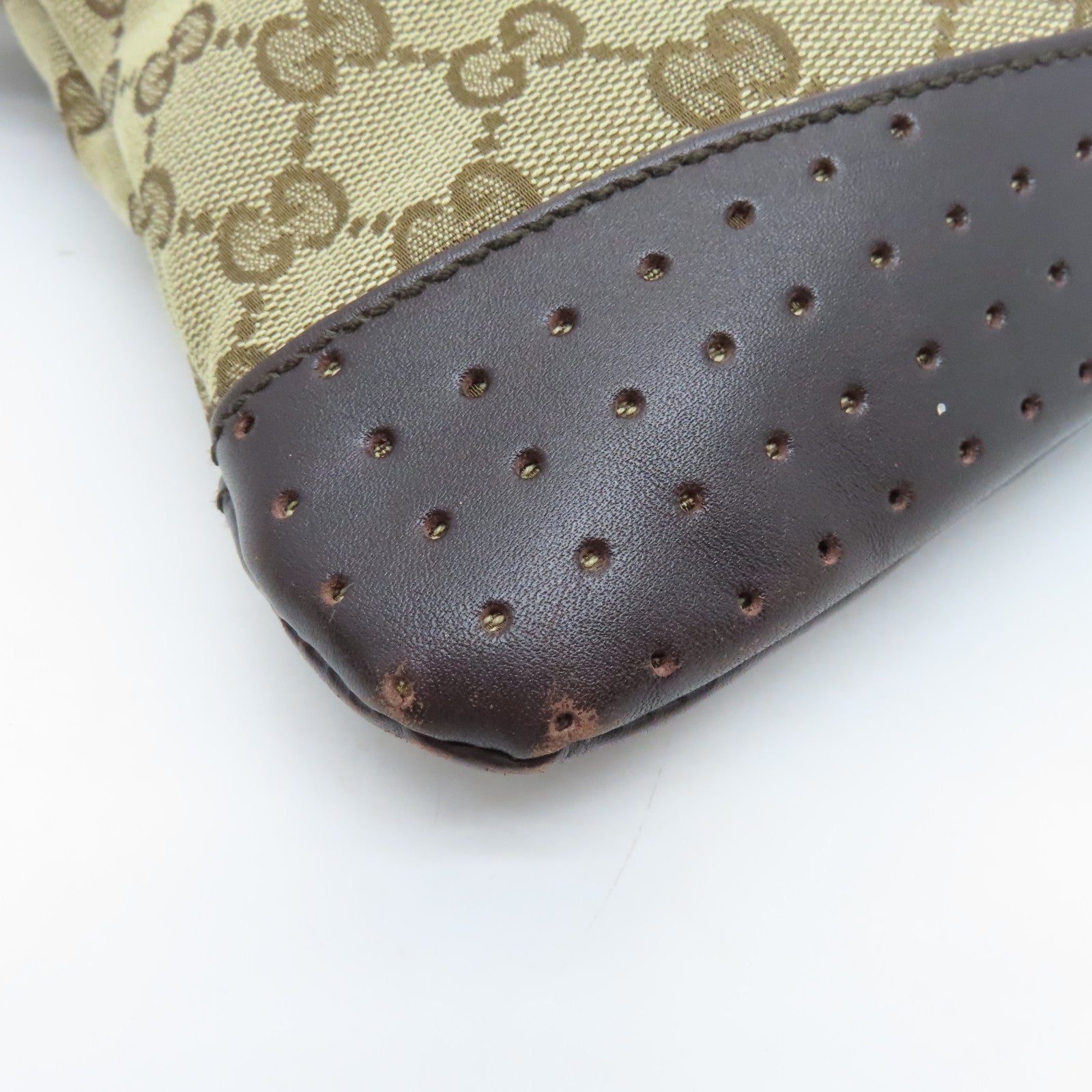 GUCCI 【激減優惠】帆布Cross Carry Bag銀扣肩背袋棕色