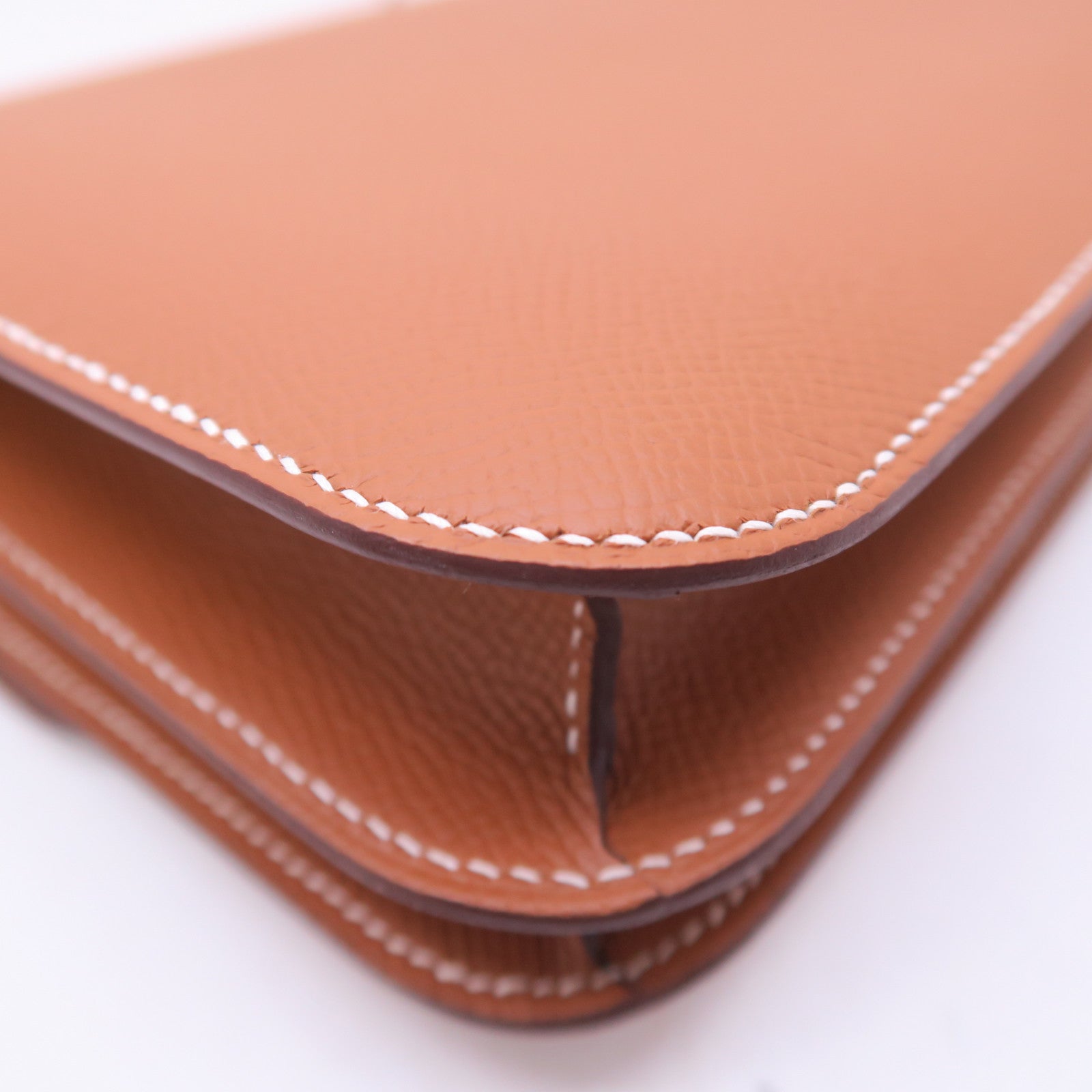 HERMES Epsom皮革Constance Mini金扣肩背袋經典駝色