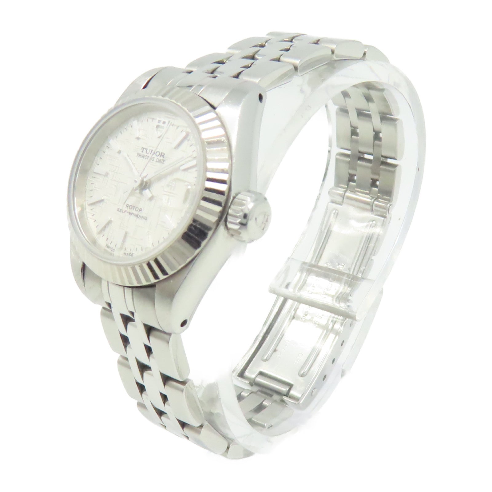 TUDOR 18K白金/不鏽鋼Princeess Date手錶自動機芯珍珠色