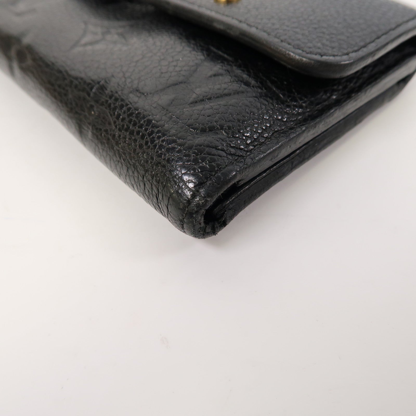 LOUIS VUITTON Monogram Empreinte Pont Neuf Fold Wallet金扣錢包黑色