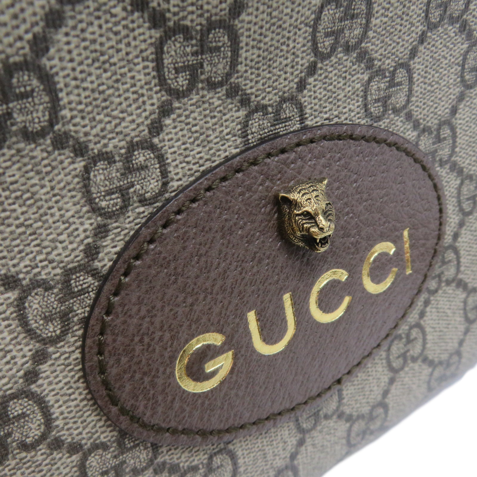GUCCI 塗層帆布Neo Vintage GG Supreme Messenger Bag金扣肩背袋啡色