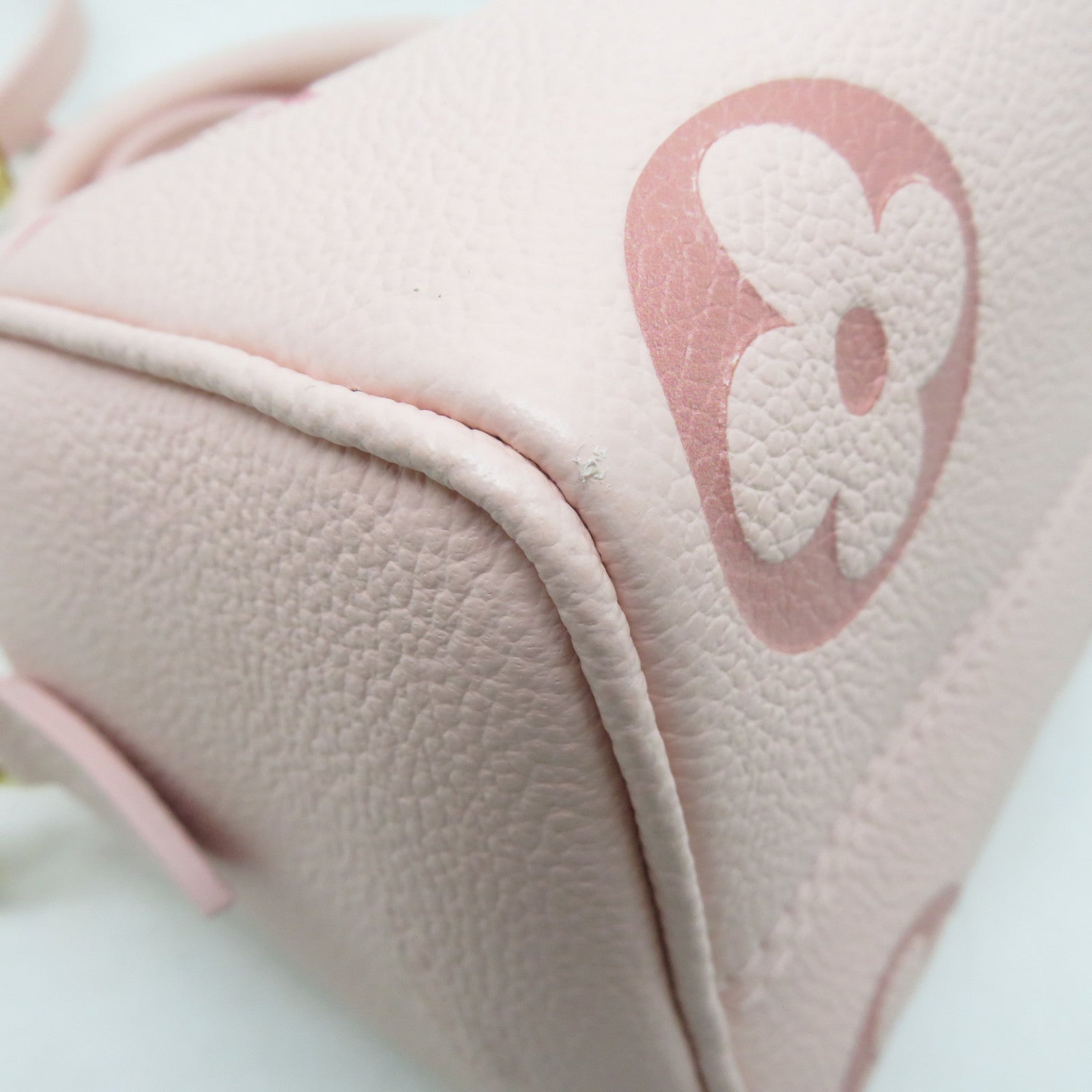 LOUIS VUITTON Monogram Empreinte Speedy Bandouliere 20金扣手挽肩背兩用袋粉紅色
