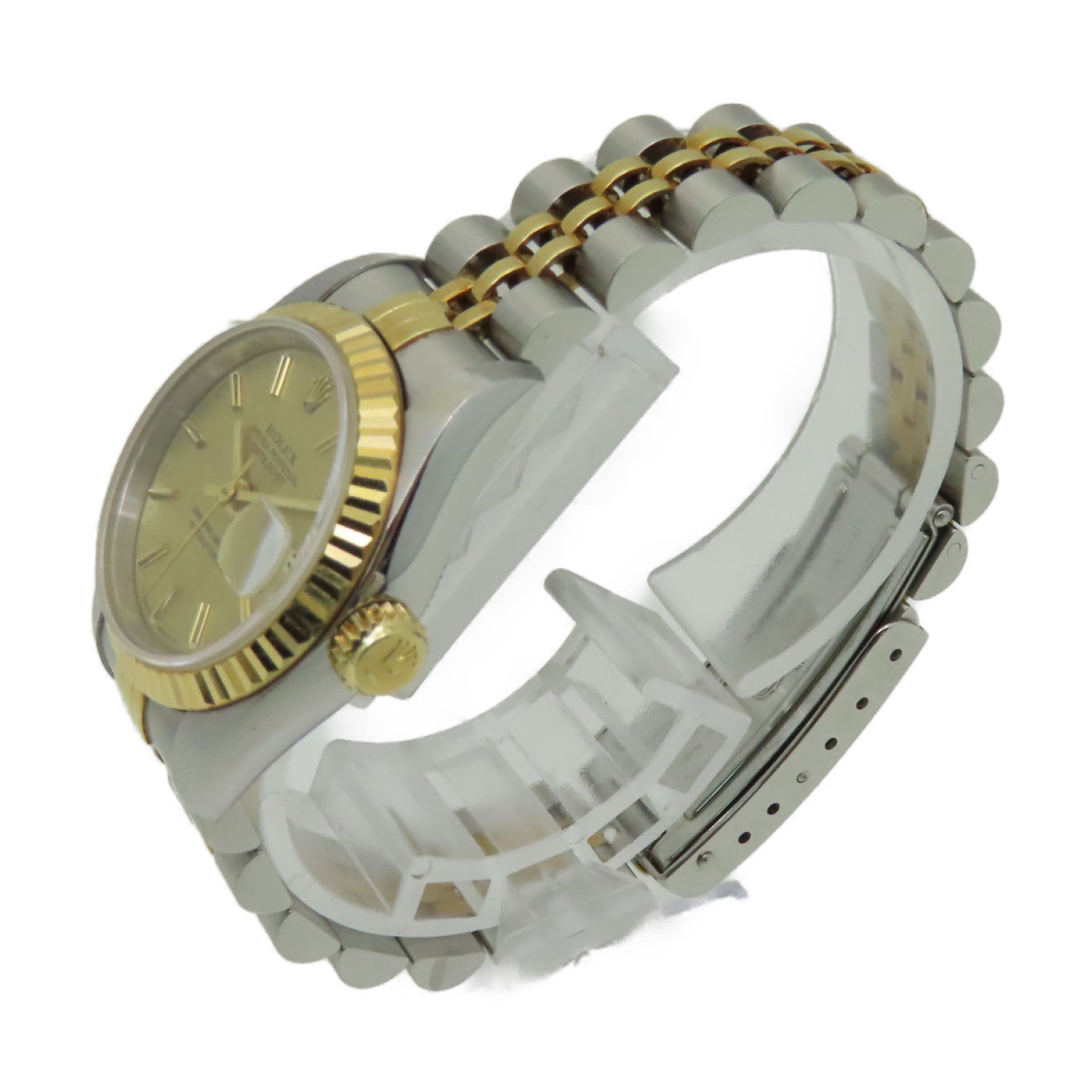ROLEX Datejust 18K黄金/不鏽鋼手錶自動機芯金色
