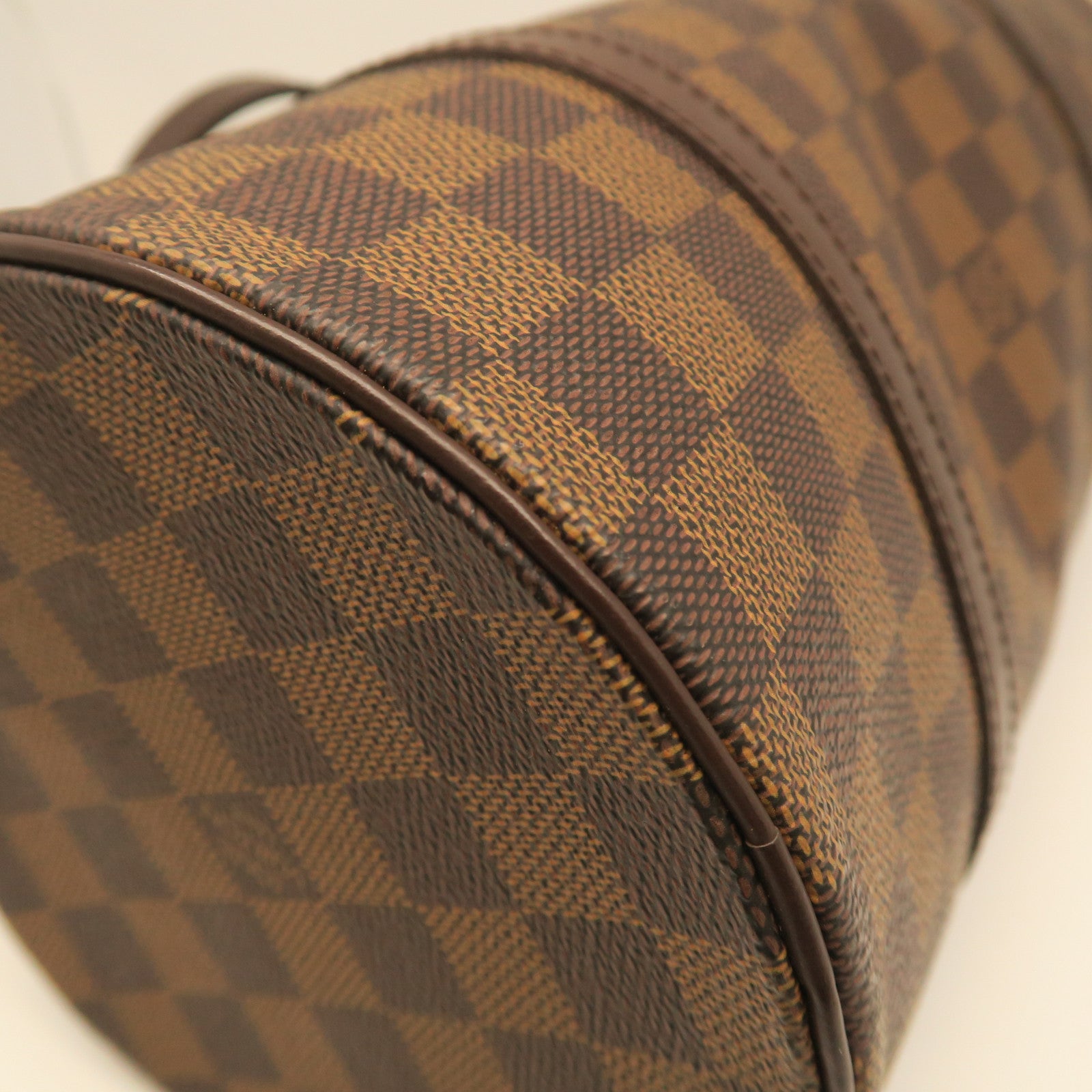 LOUIS VUITTON Damier Papillon PM Gold Buckle Shoulder Bag Brown