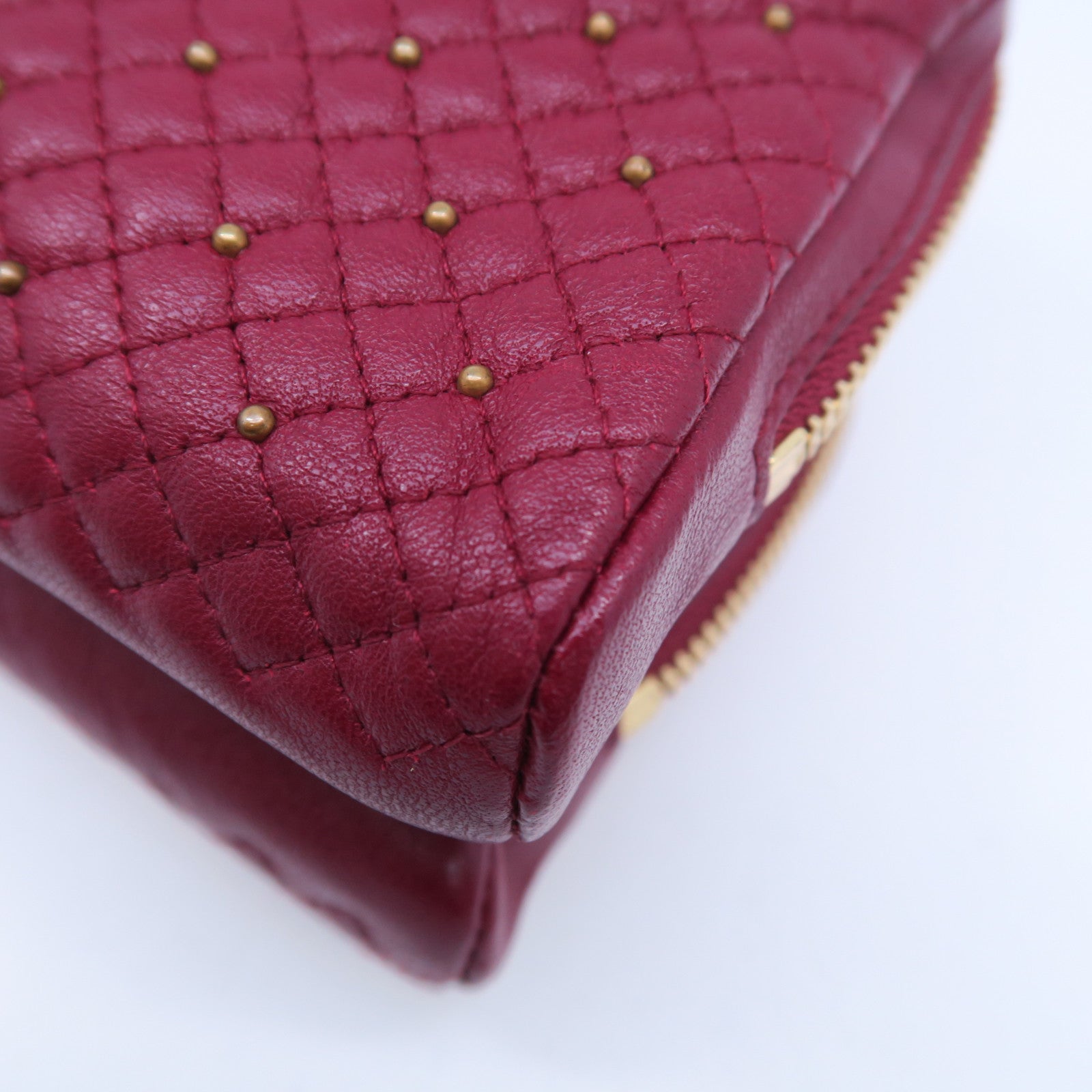 Valentino 羊皮皮革Chain Bag金扣鏈帶肩背袋紅色