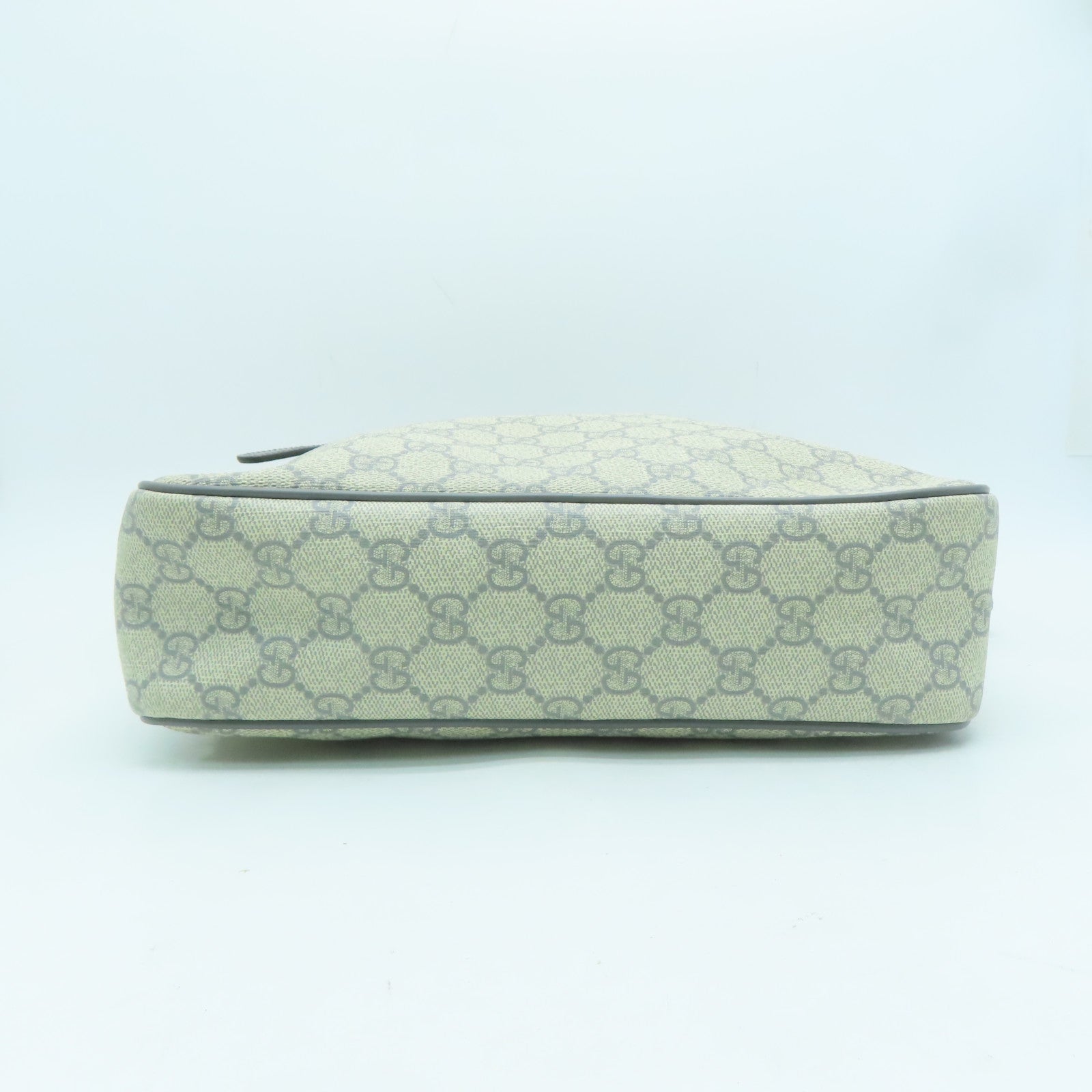 GUCCI 塗層帆布Shoulder Bag銀扣肩背袋灰色