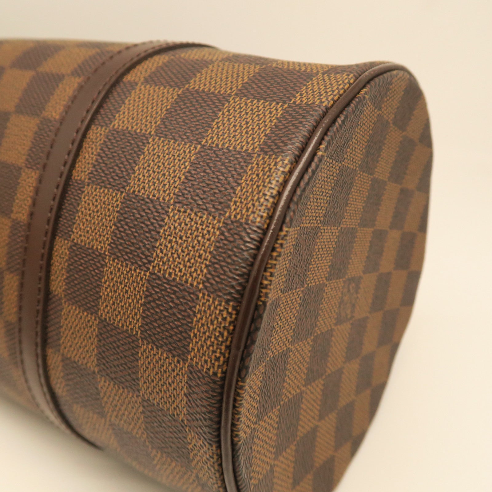 LOUIS VUITTON Damier Papillon PM Gold Buckle Shoulder Bag Brown