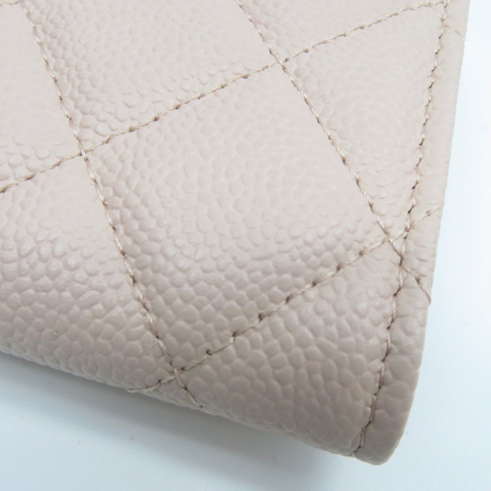 CHANEL 菱格Caviar皮革Card Holder金扣卡片套粉紅色