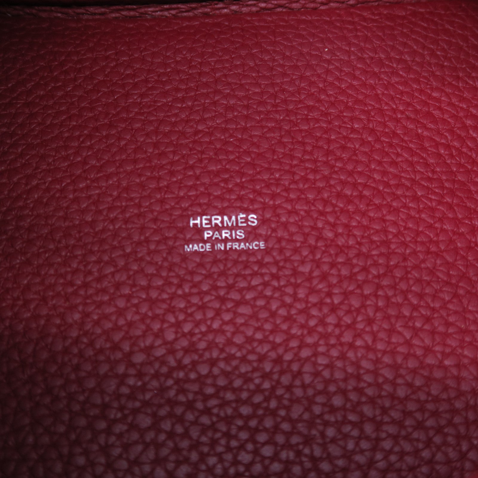 HERMES 【激減優惠】Clemence皮革Picotin PM銀扣手挽袋紅色