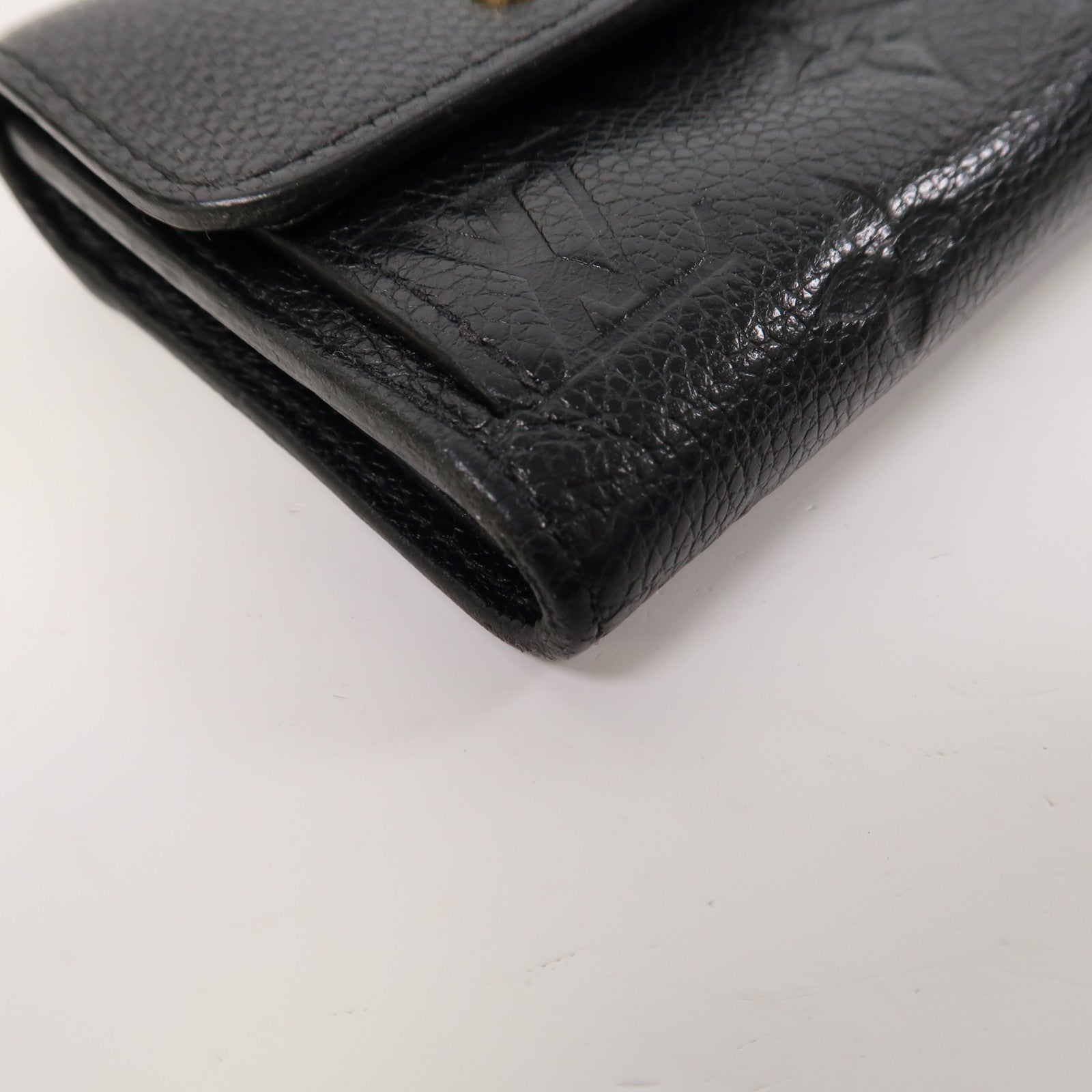 LOUIS VUITTON Monogram Empreinte Pont Neuf Fold Wallet金扣錢包黑色