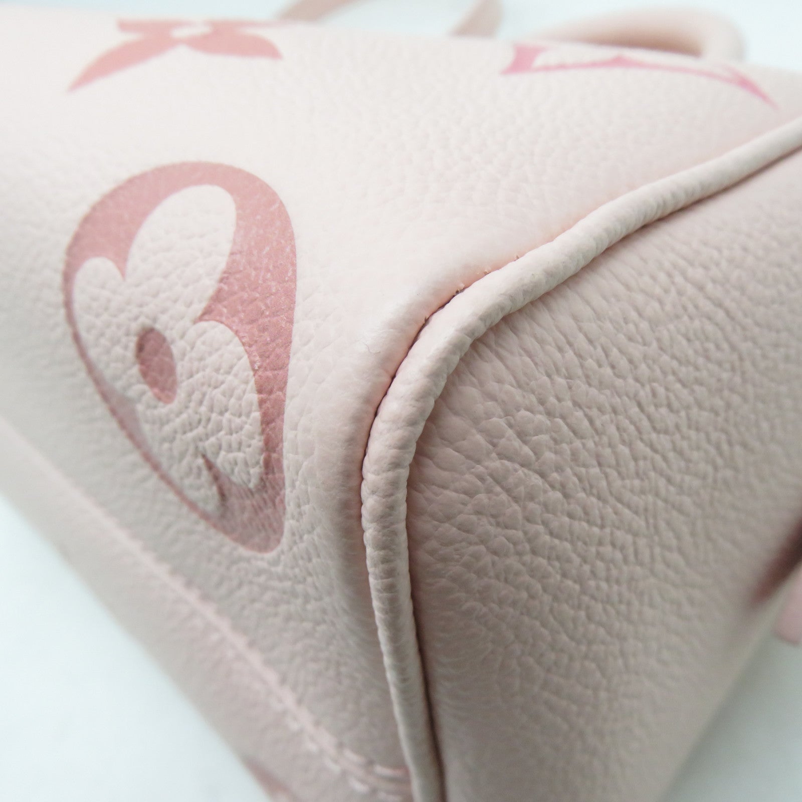 LOUIS VUITTON Monogram Empreinte Speedy Bandouliere 20金扣手挽肩背兩用袋粉紅色