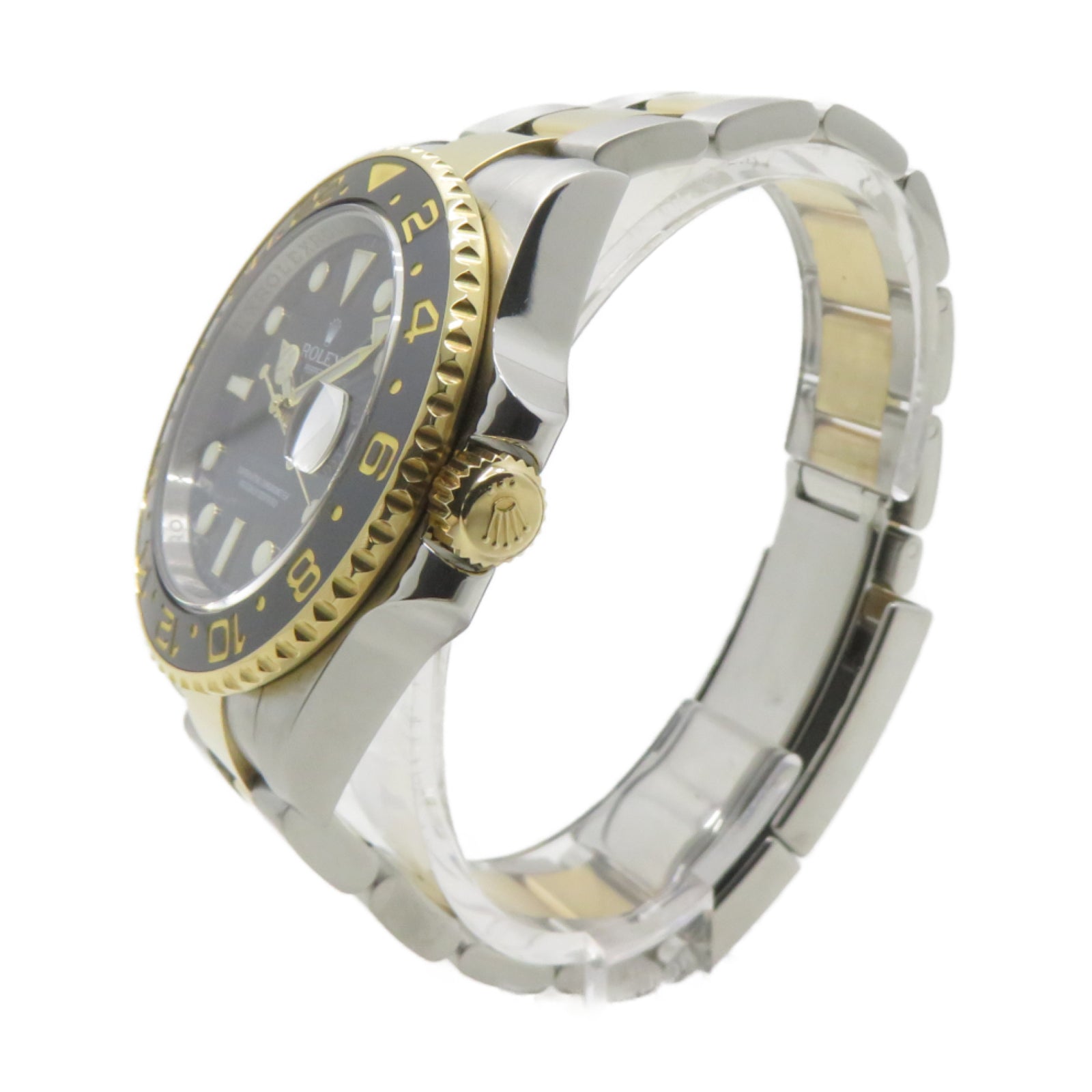 ROLEX GMT Master不鏽鋼/18K黃金自動機芯手錶黑色