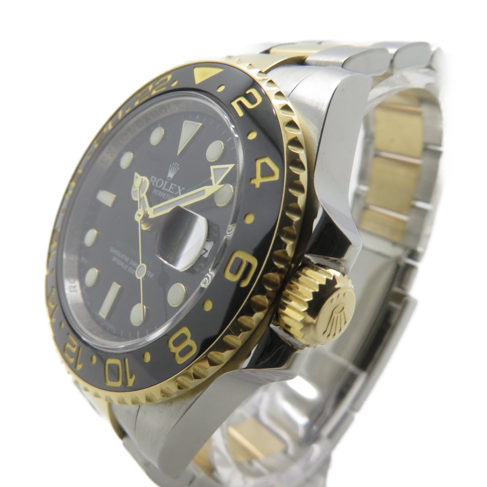 ROLEX GMT Master不鏽鋼/18K黃金自動機芯手錶黑色