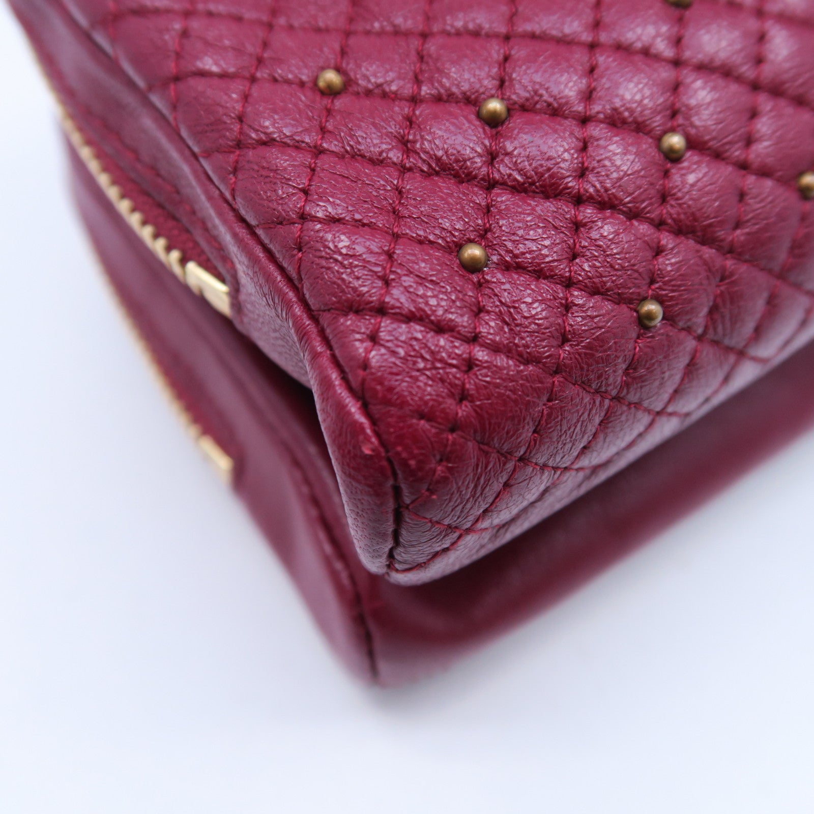 Valentino 羊皮皮革Chain Bag金扣鏈帶肩背袋紅色
