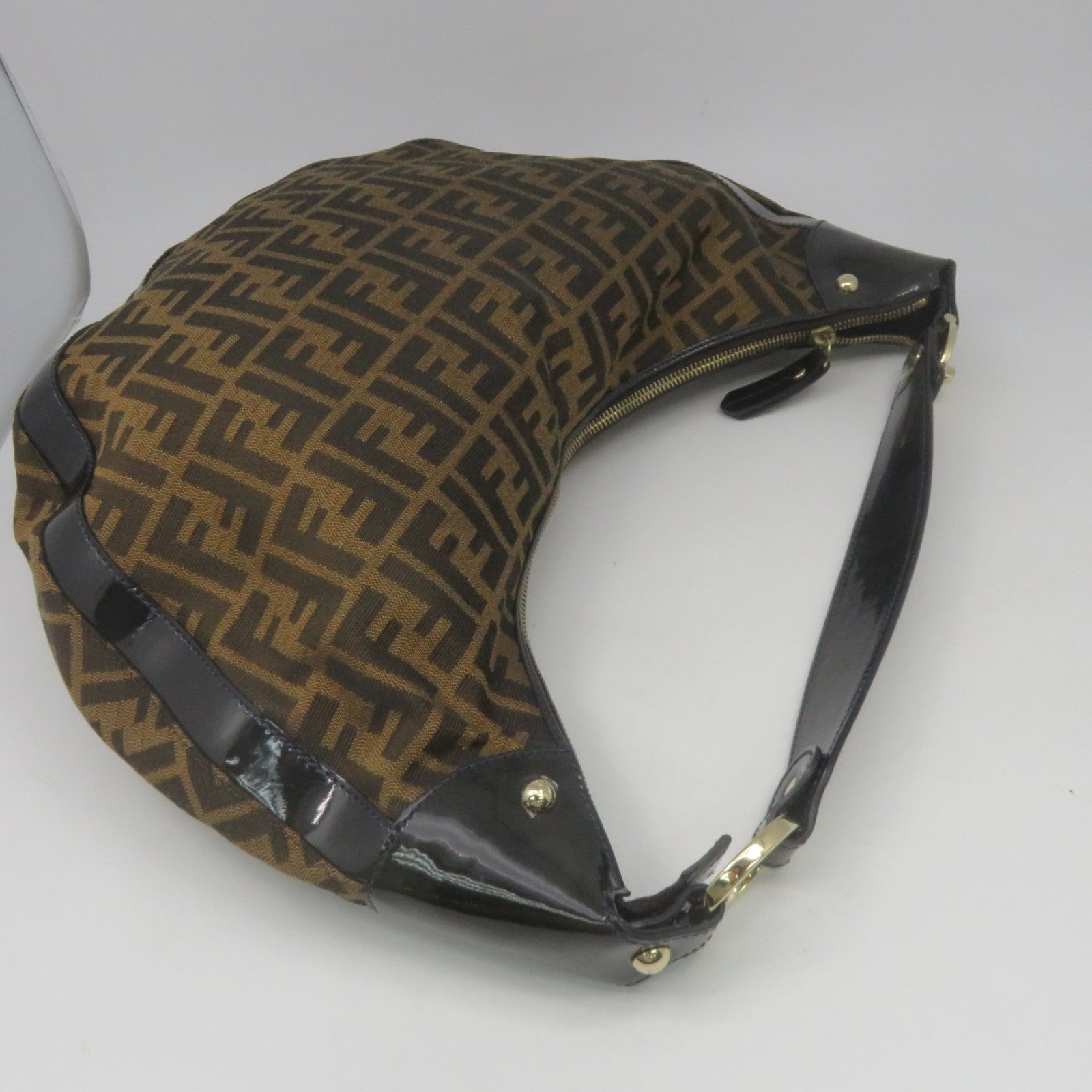 FENDI 帆布Vintage Tote Bag金扣手挽袋啡色