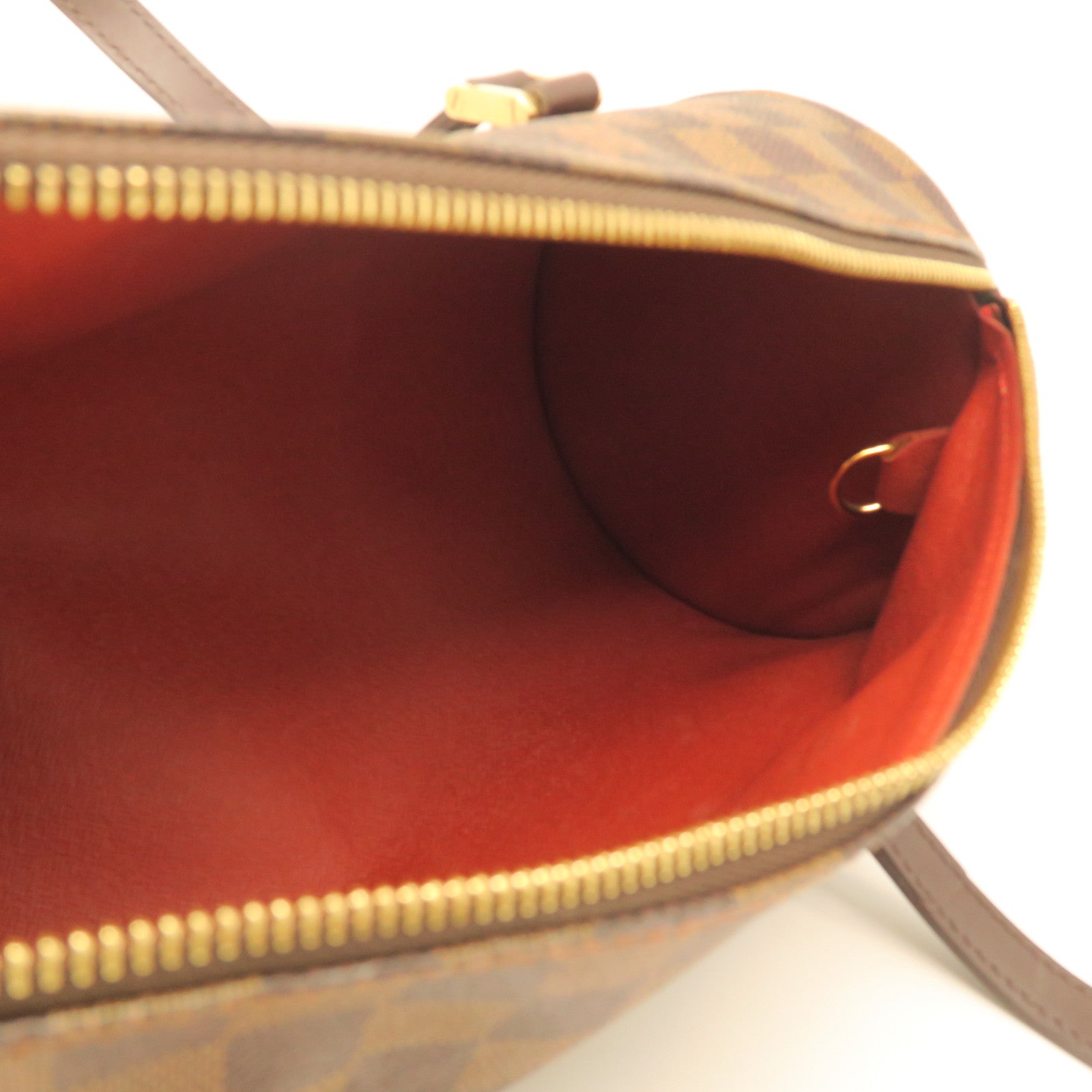 LOUIS VUITTON Damier Papillon PM Gold Buckle Shoulder Bag Brown