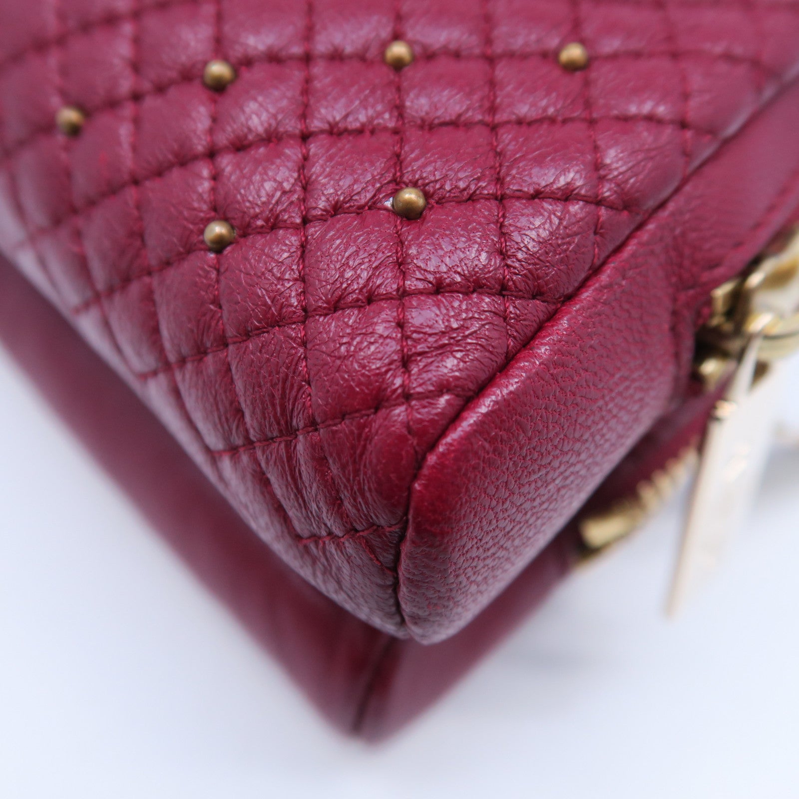 Valentino 羊皮皮革Chain Bag金扣鏈帶肩背袋紅色