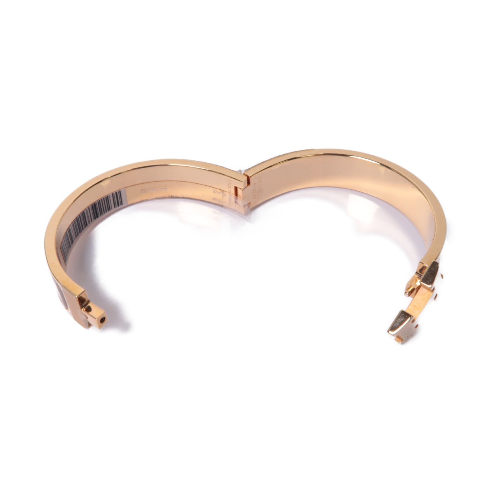 HERMES 金屬Clic-Clac H Bracelet手鐲金色/米色