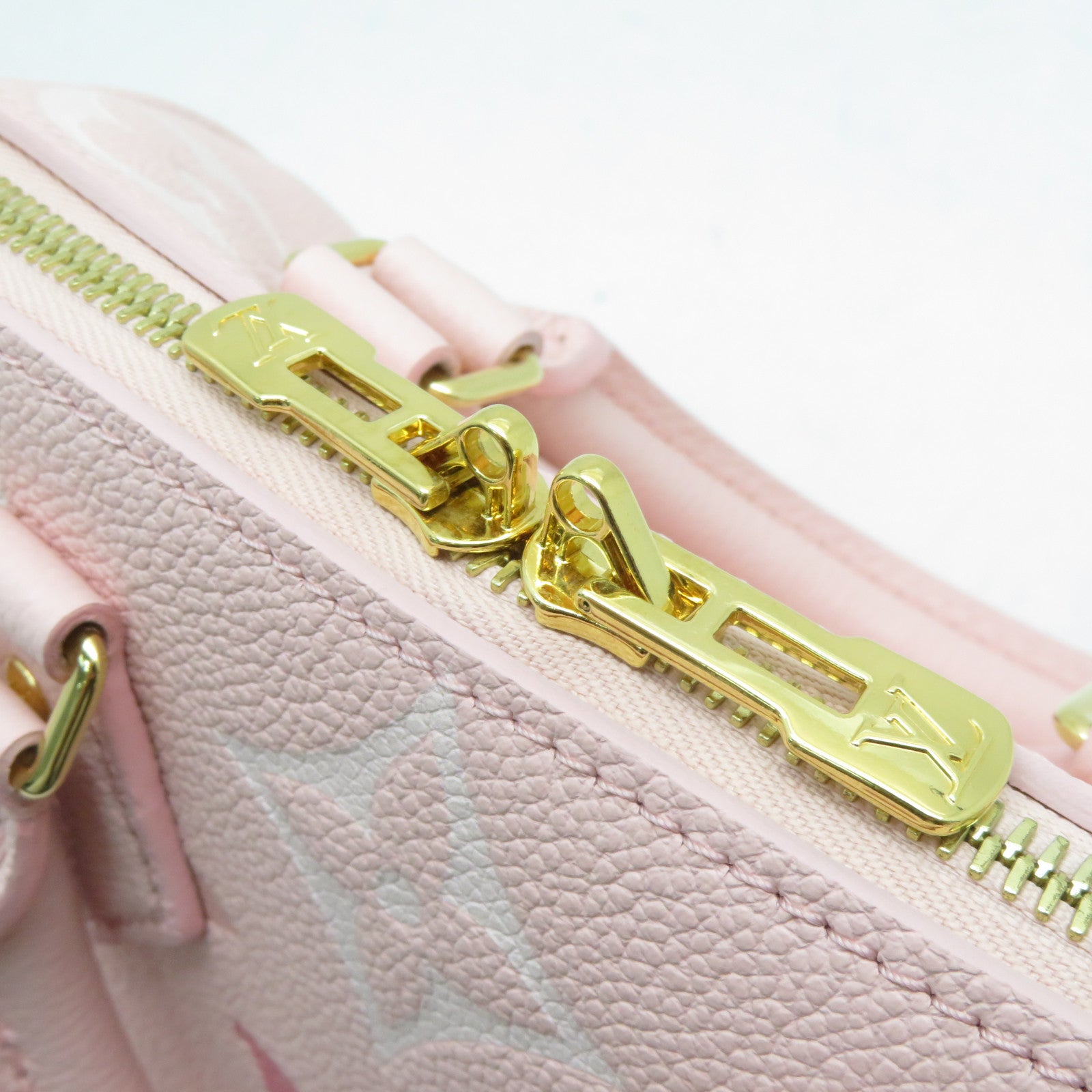 LOUIS VUITTON Monogram Empreinte Speedy Bandouliere 20金扣手挽肩背兩用袋粉紅色