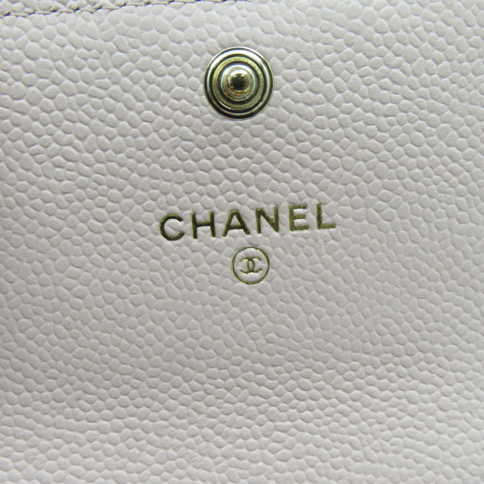 CHANEL 菱格Caviar皮革Card Holder金扣卡片套粉紅色